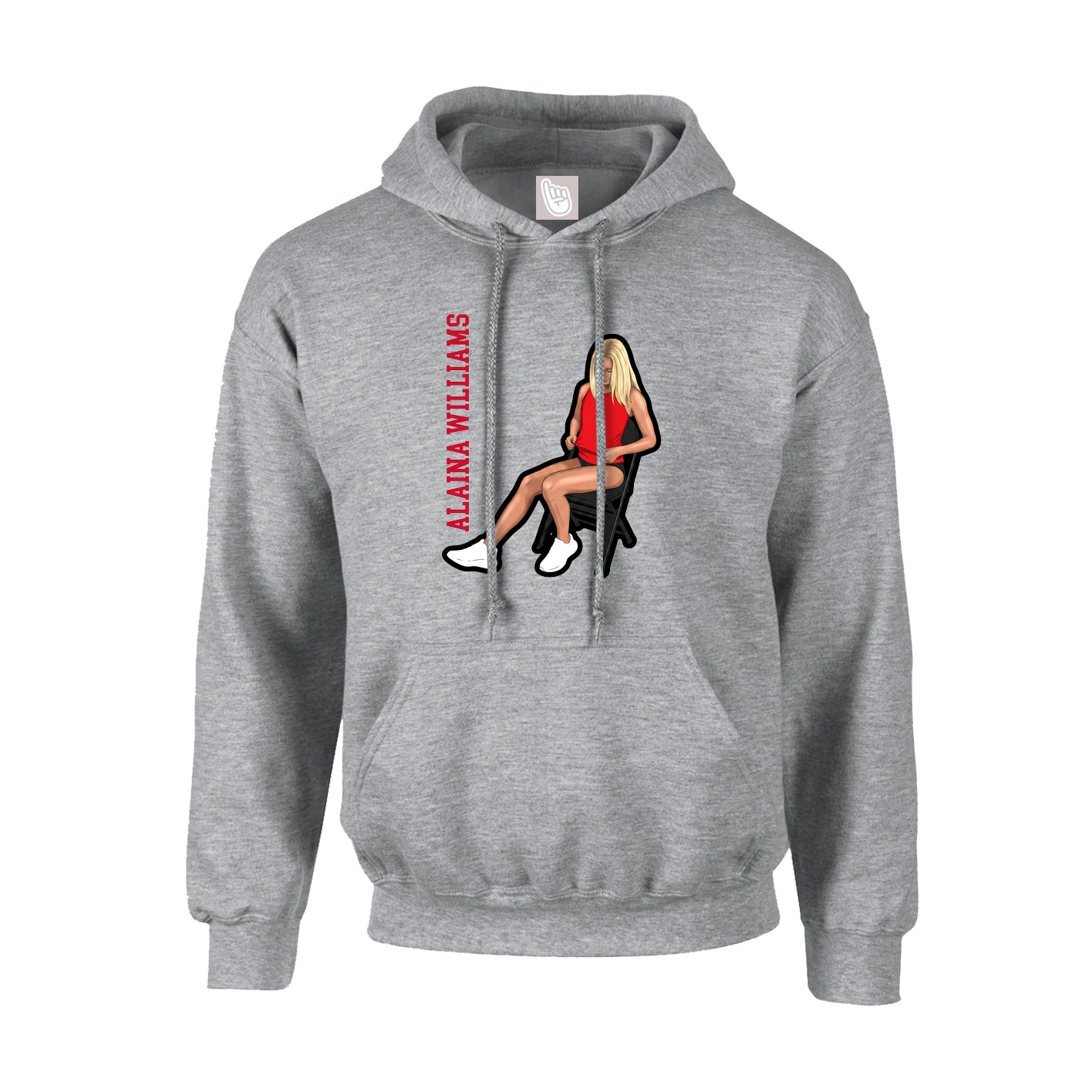 Youth Hoodie — Name Vertical in Grey