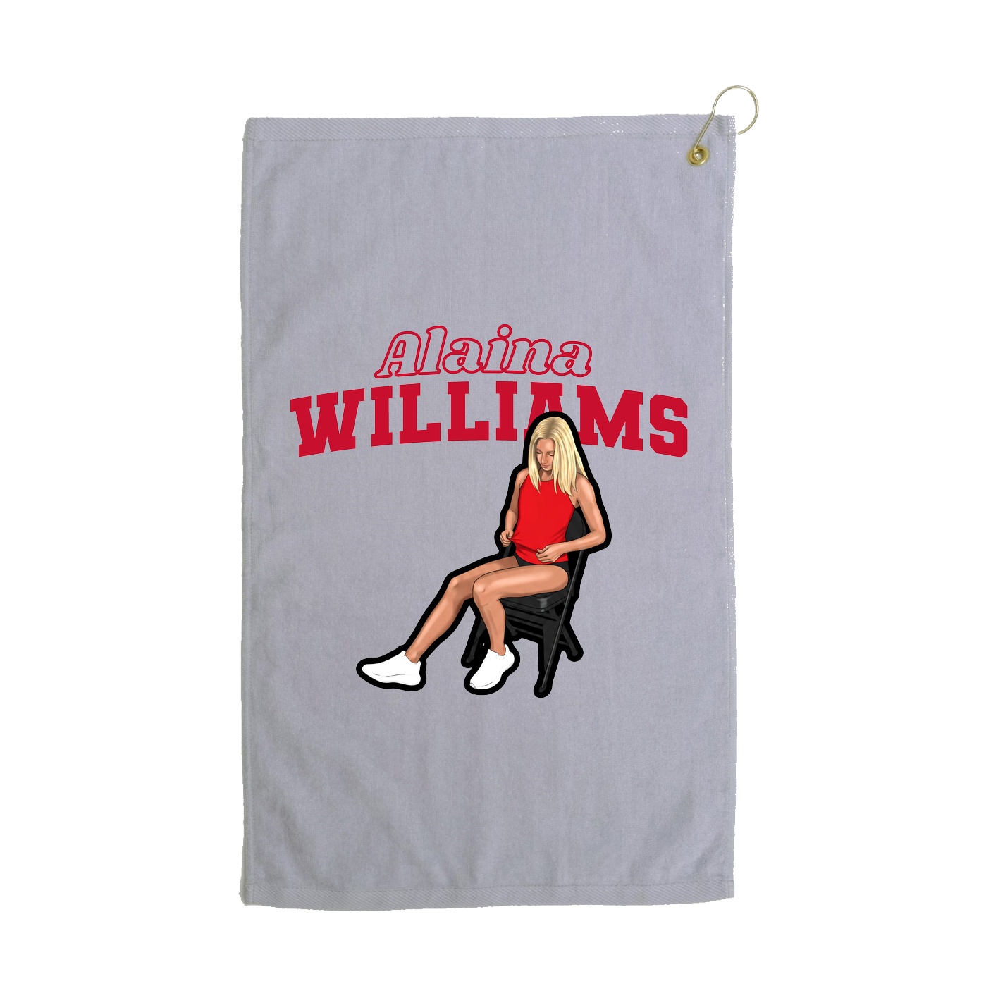 Golf Towel — Name Arch in Grey