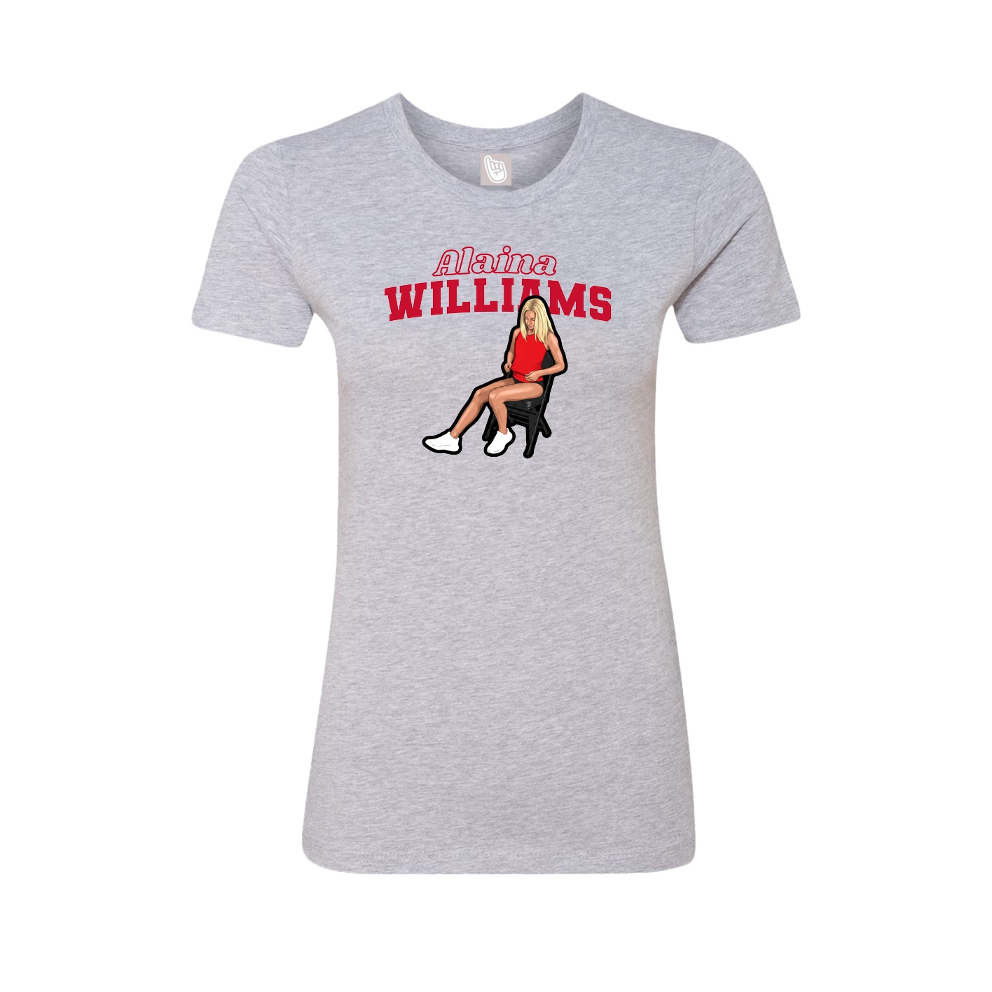 Fitted Women's Tee — Name Arch in Grey