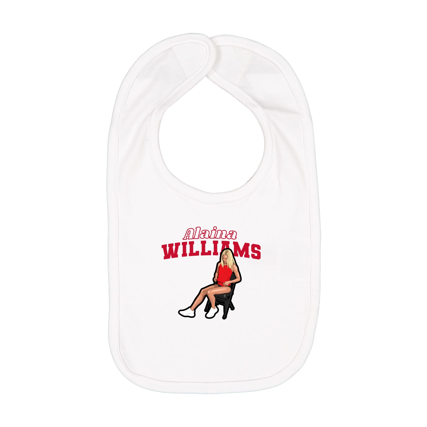 Infant Bib — Name Arch in White