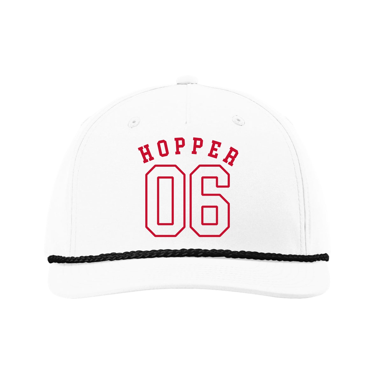 Five-Panel Classic Rope Cap — Shirsey Arch in White