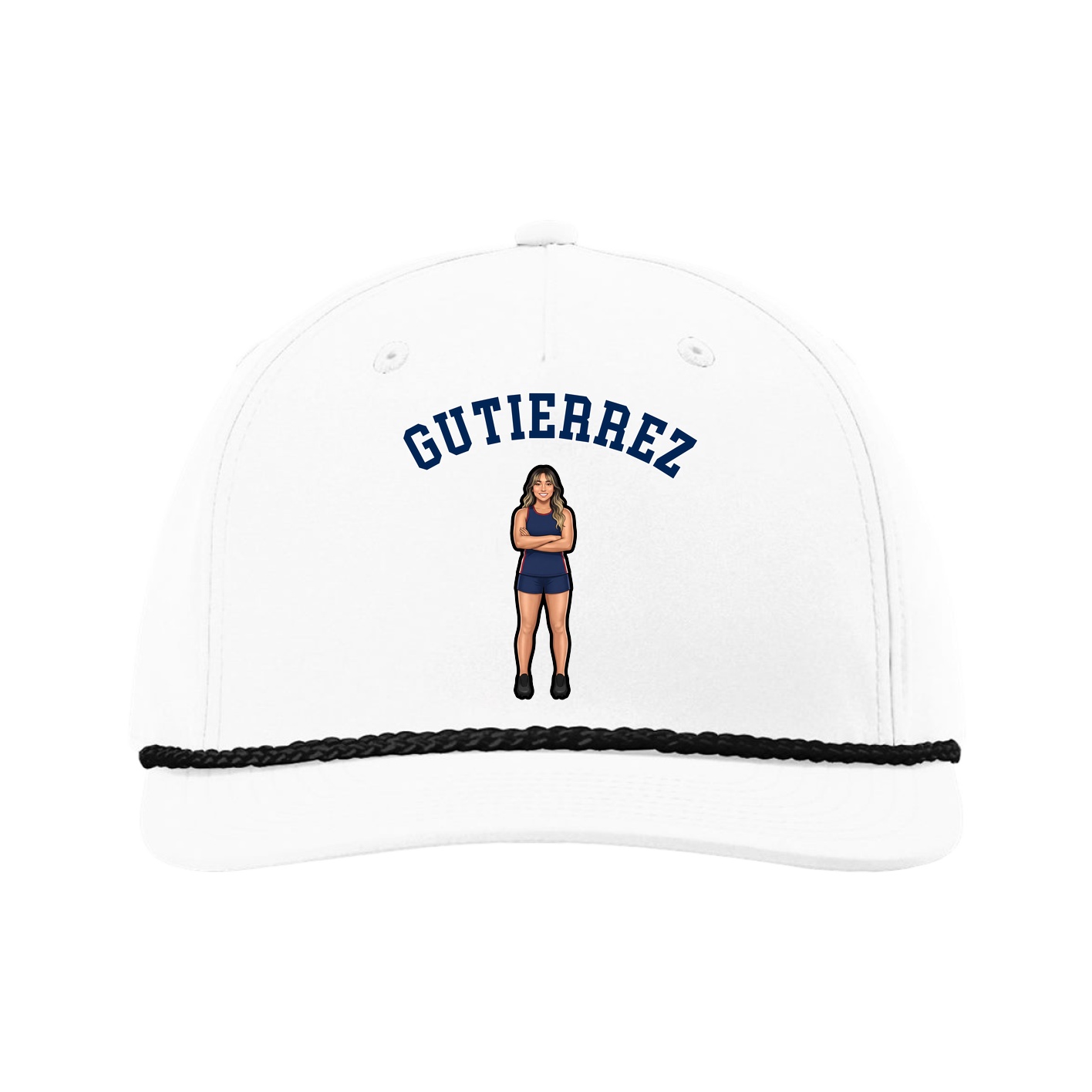 Five-Panel Classic Rope Cap — Shirsey Arch in White