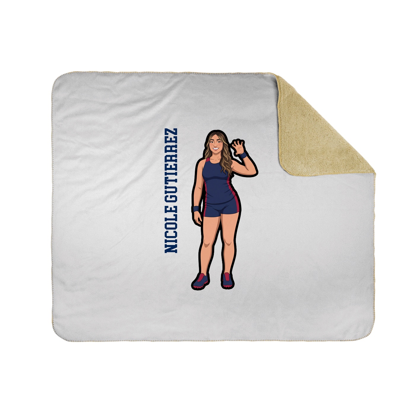 Throw Blanket — Name Vertical in White