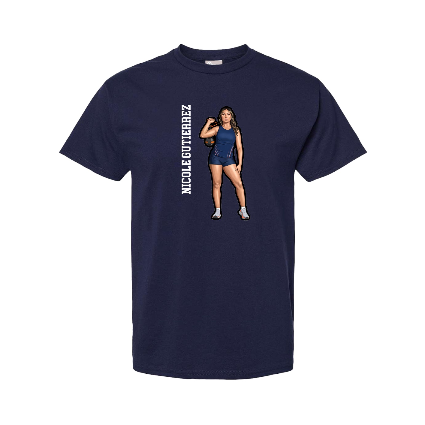 Tee — Name Vertical in Navy