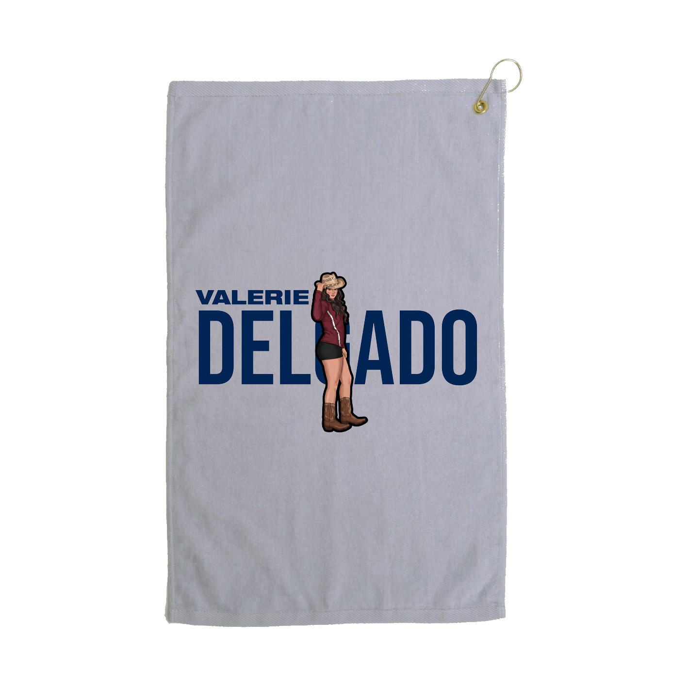 Golf Towel — Player Name in Grey