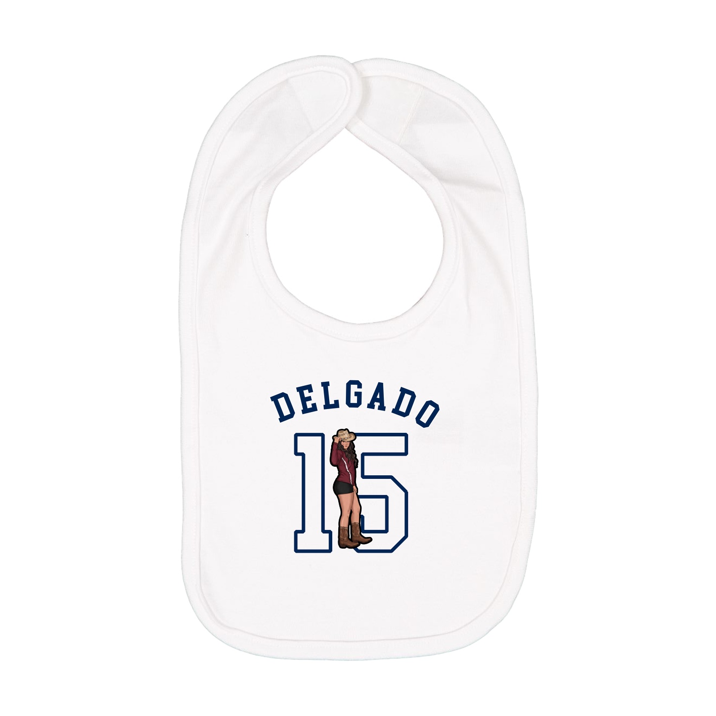 Infant Bib — Shirsey Arch in White