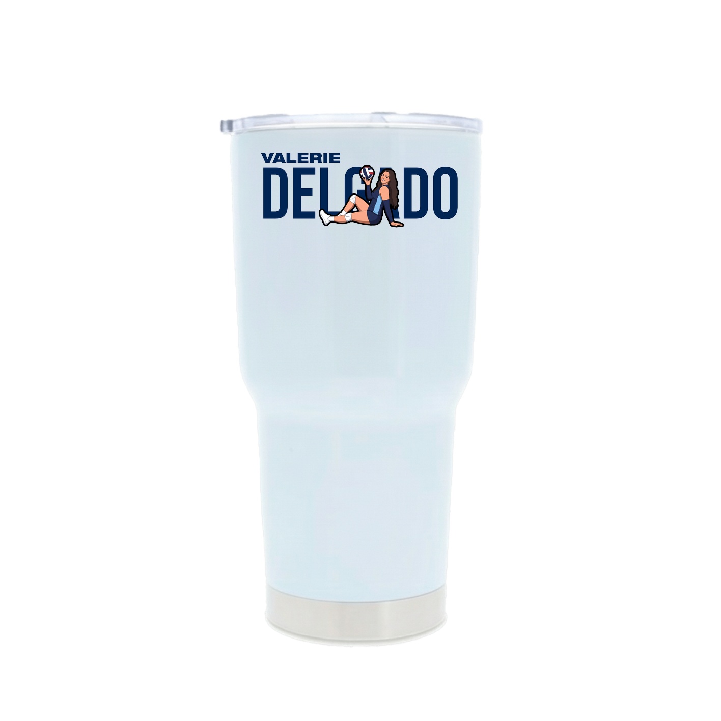 30oz Stainless Steel Tumbler — Player Name in White