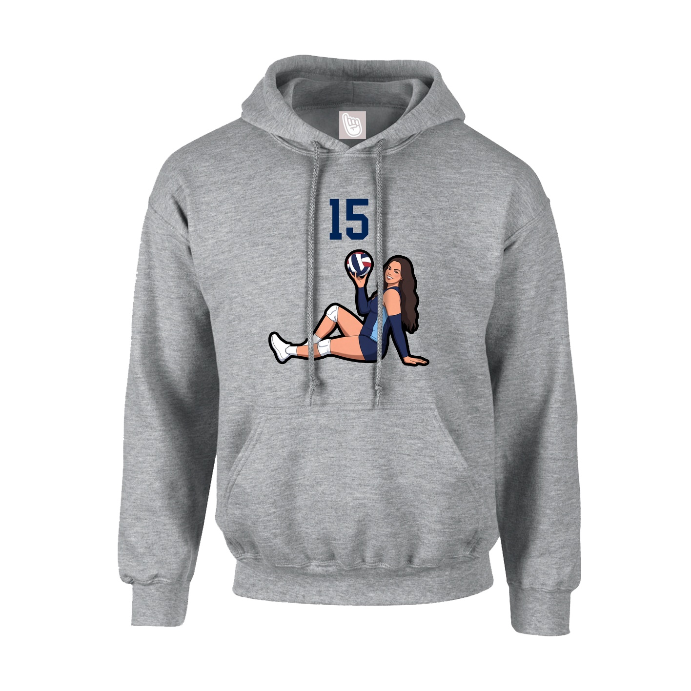 Youth Hoodie — Number Top in Grey