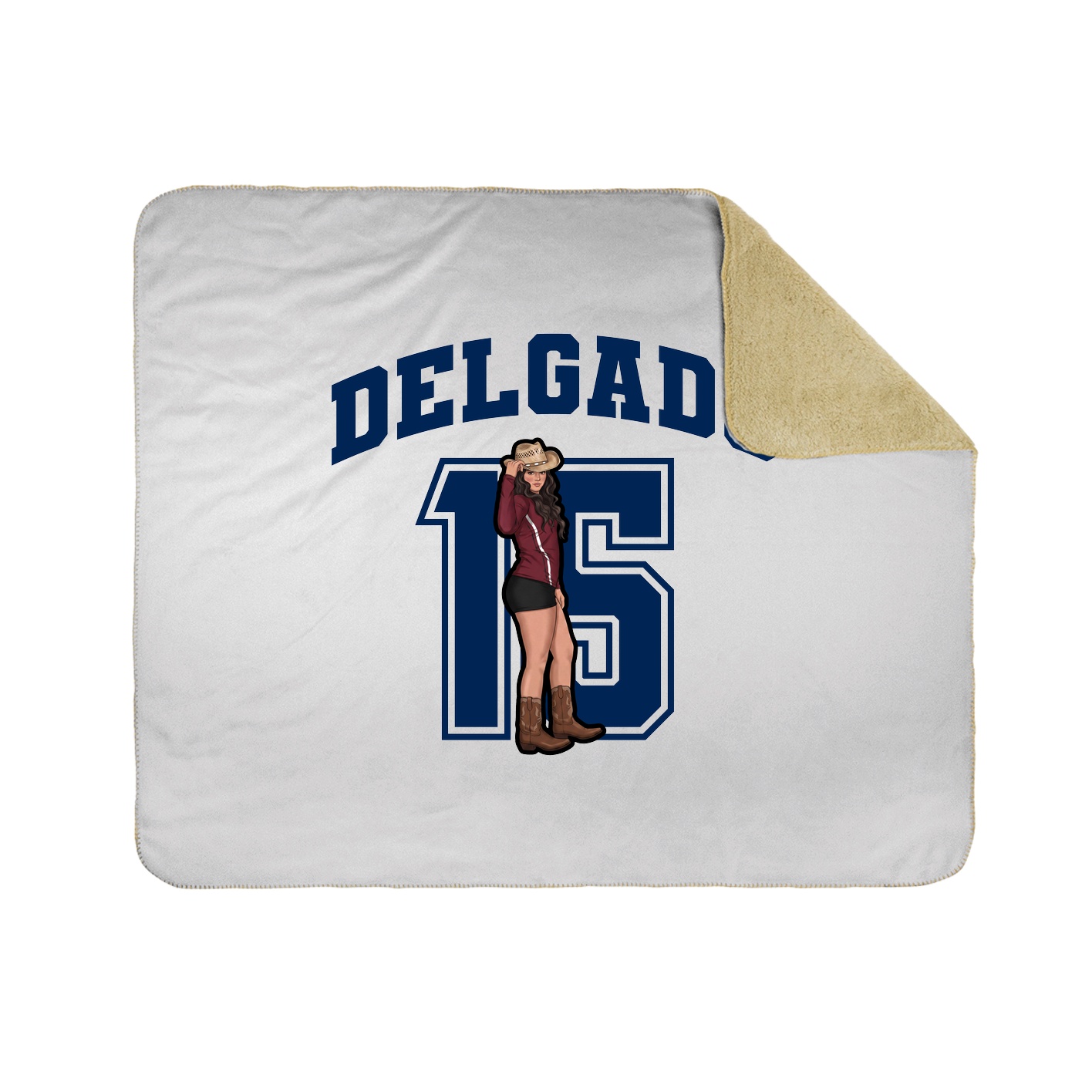 Throw Blanket — Number in White
