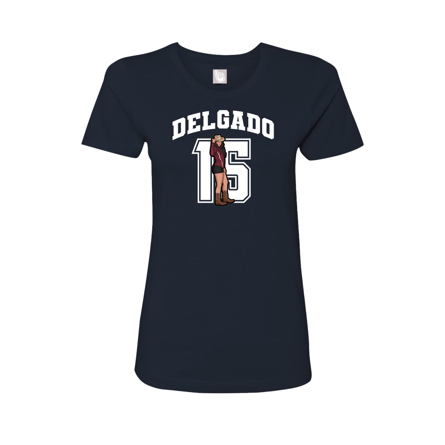 Fitted Women's Tee — Number in Navy