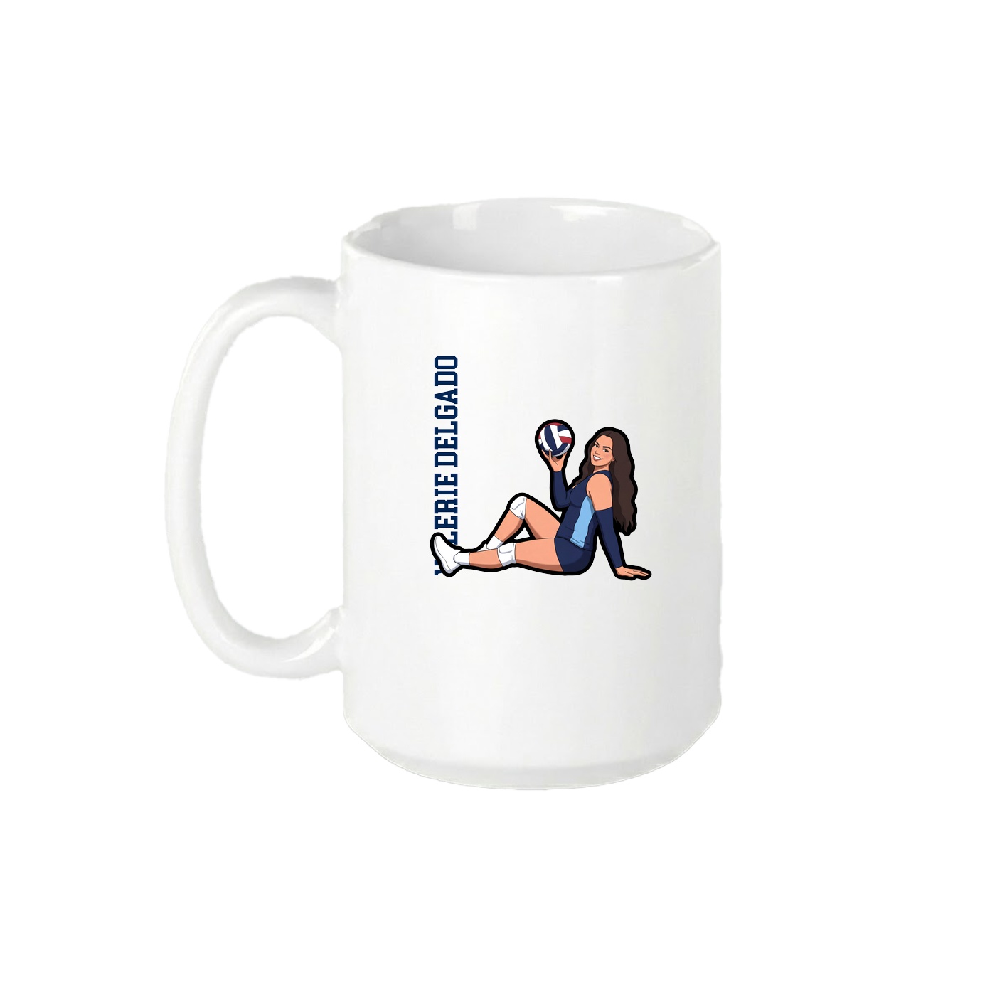 15oz Coffee Mug — Name Vertical in White