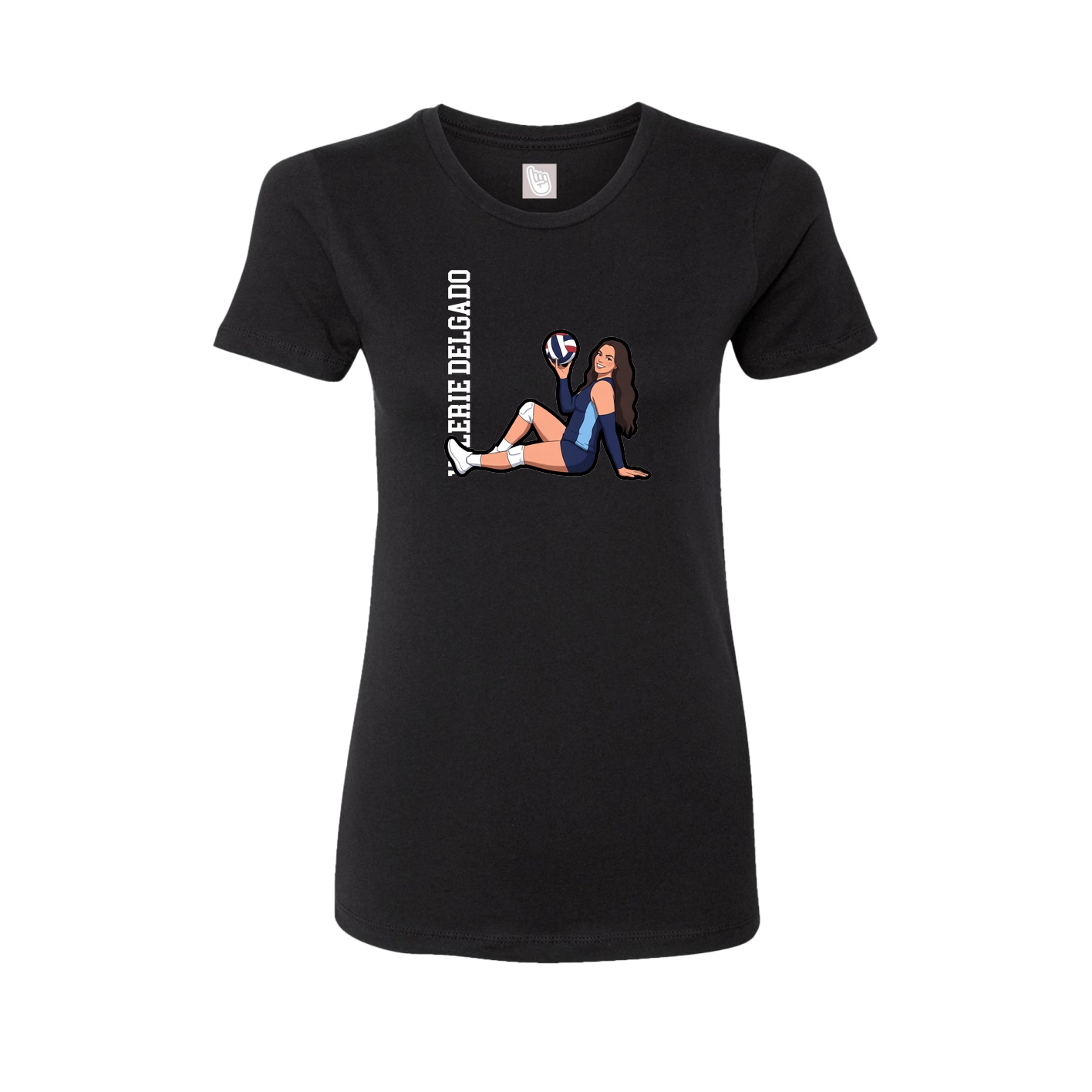 Fitted Women's Tee — Name Vertical in Black