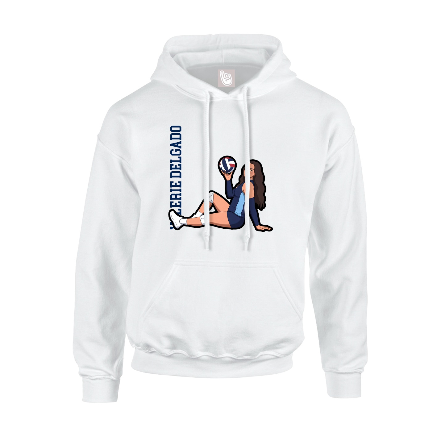 Hoodie — Name Vertical in White