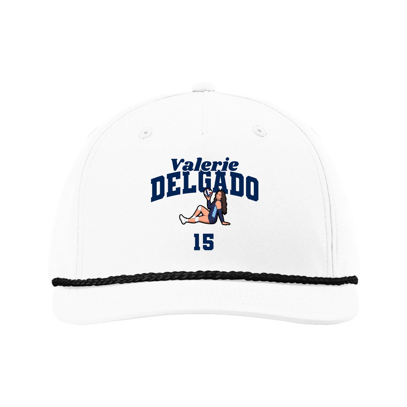 Five-Panel Classic Rope Cap — Signature Arch in White