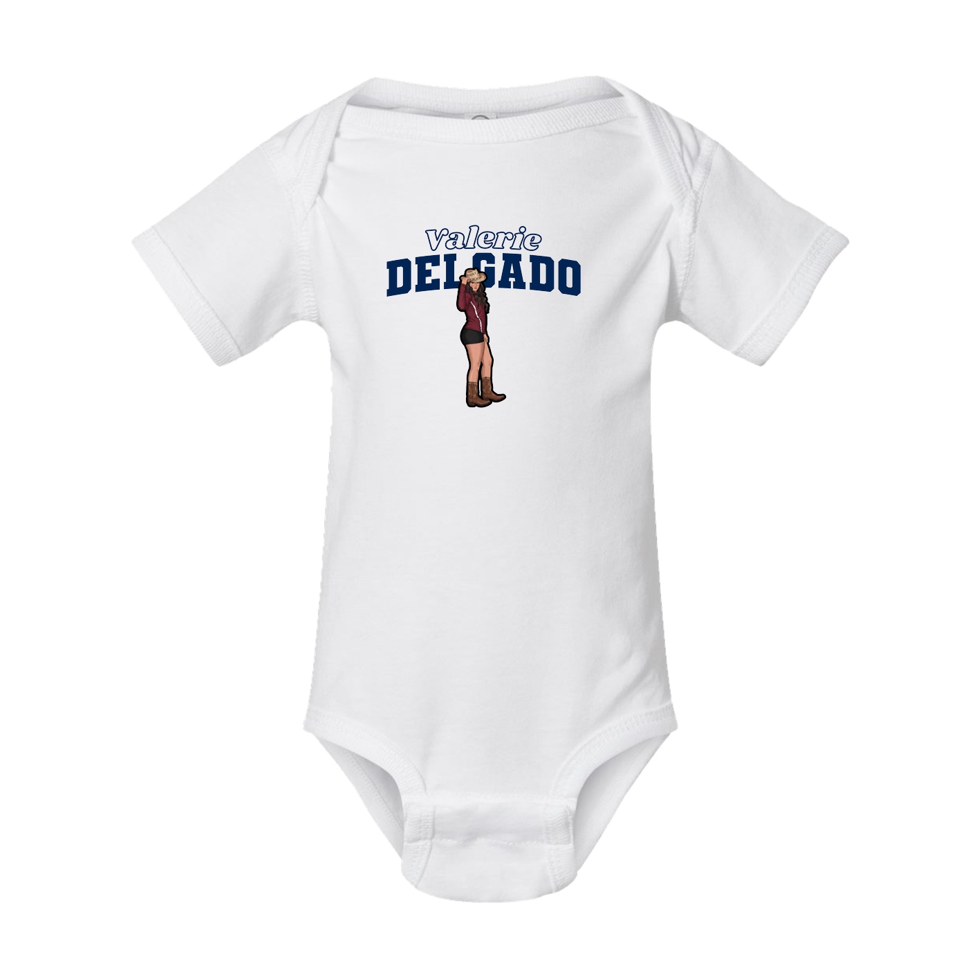 Baby Onesie — Name Arch in White