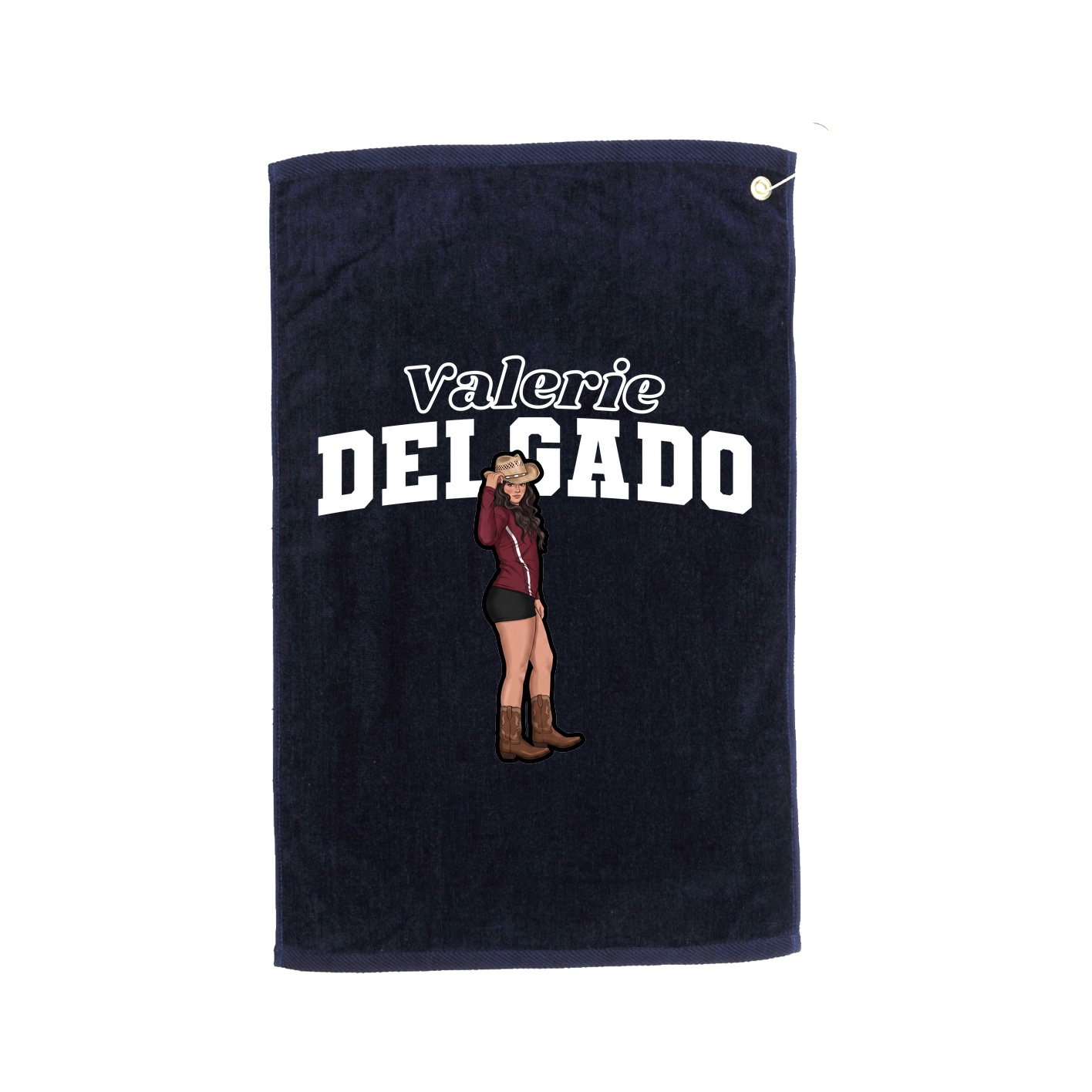 Golf Towel — Name Arch in Navy