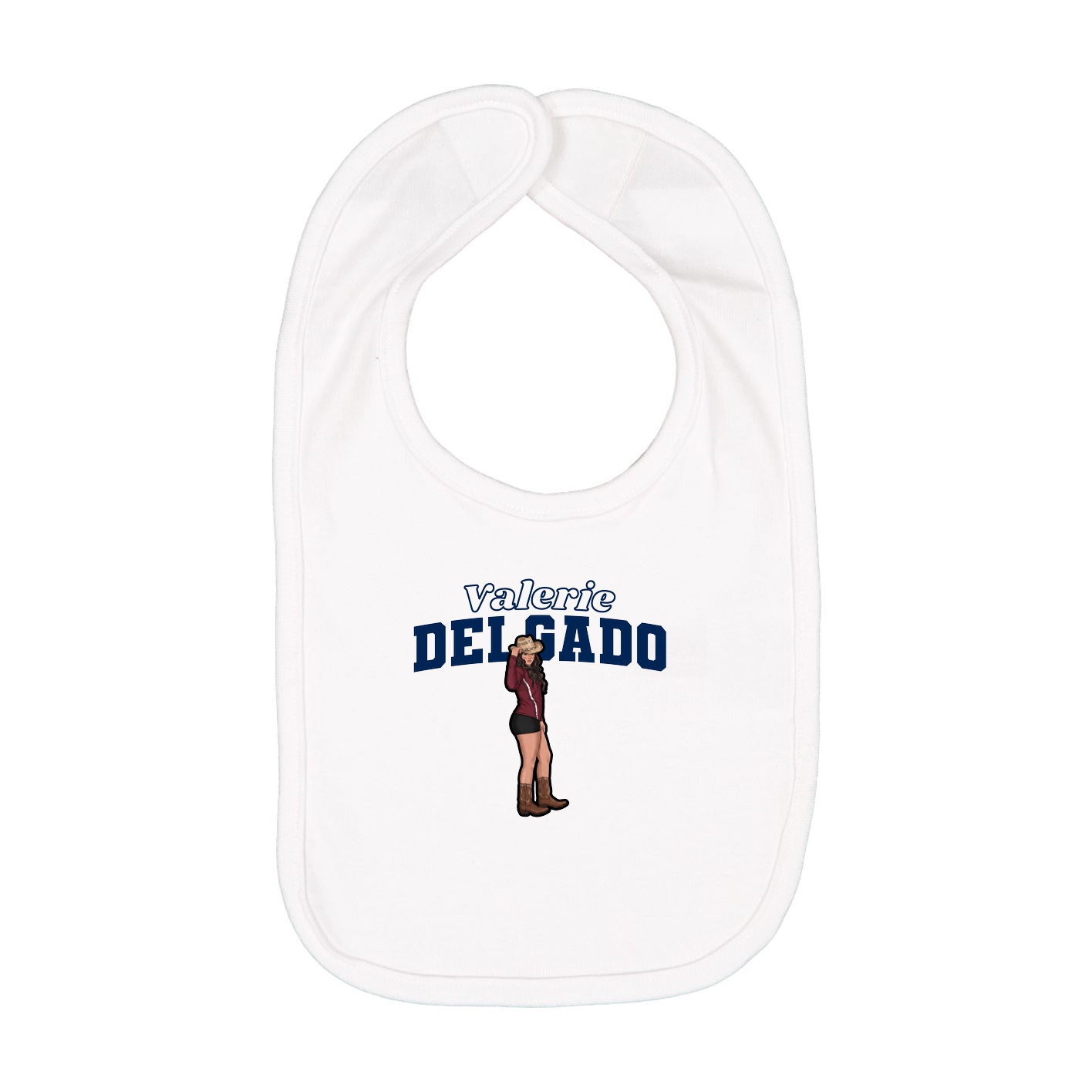 Infant Bib — Name Arch in White