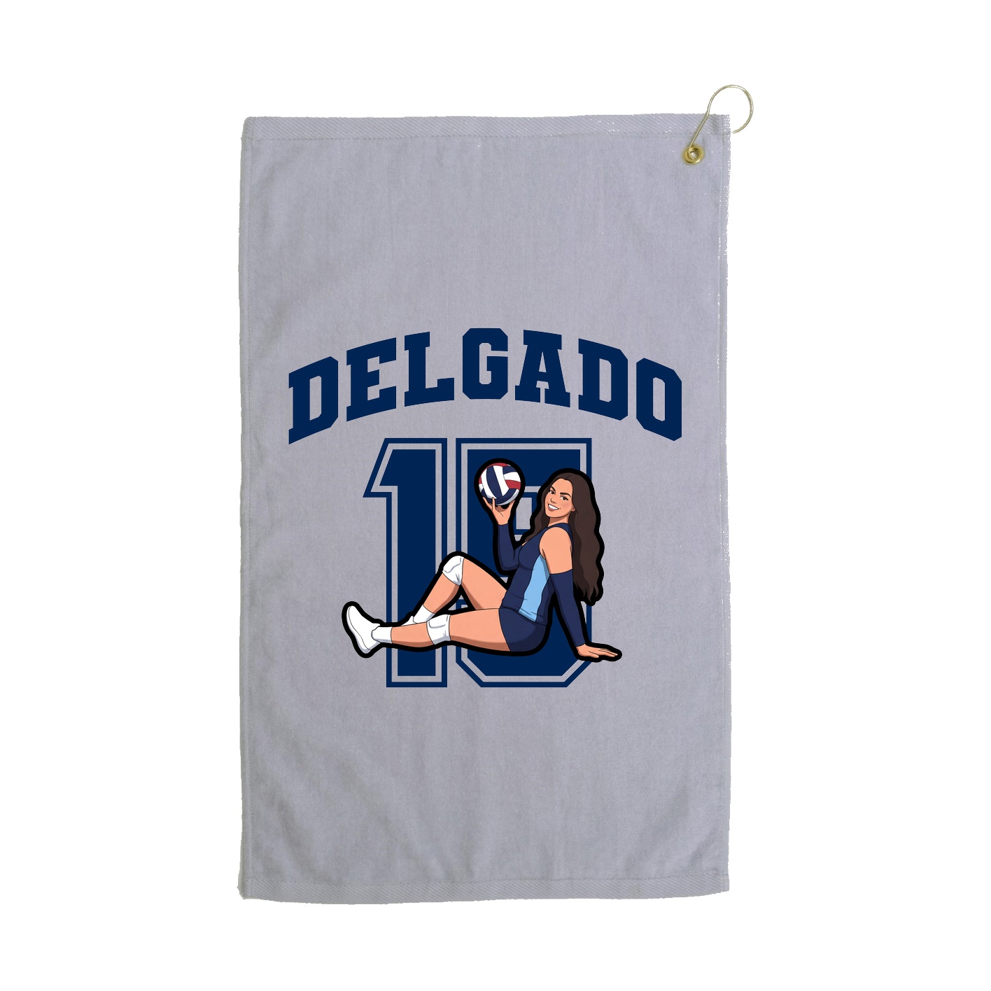 Golf Towel — Number in Grey