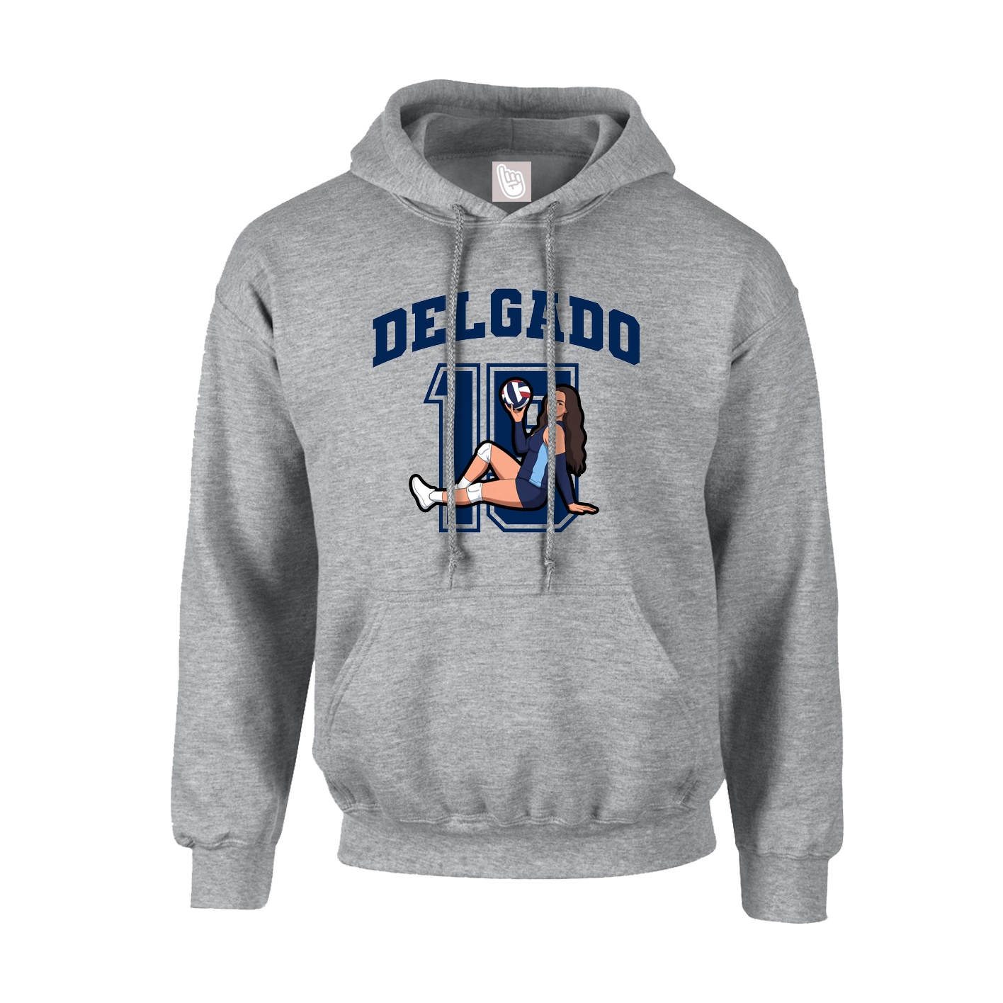Youth Hoodie — Number in Grey