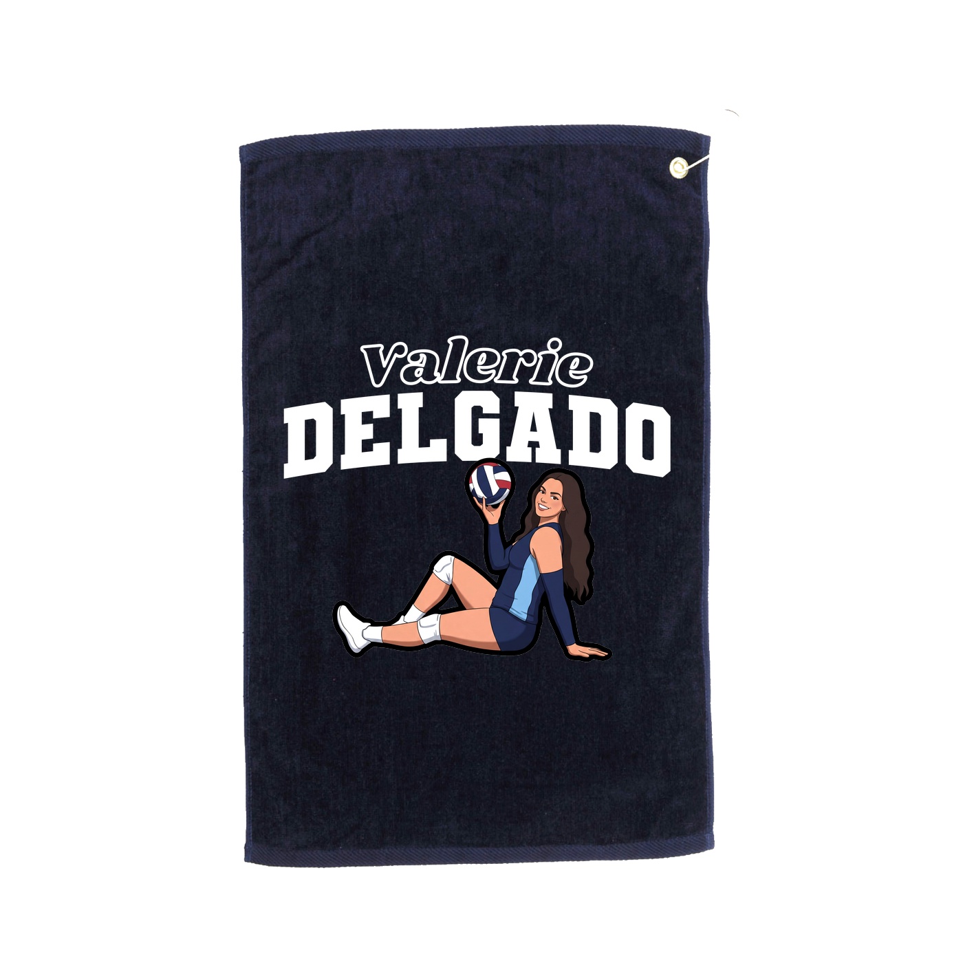 Golf Towel — Name Arch in Navy