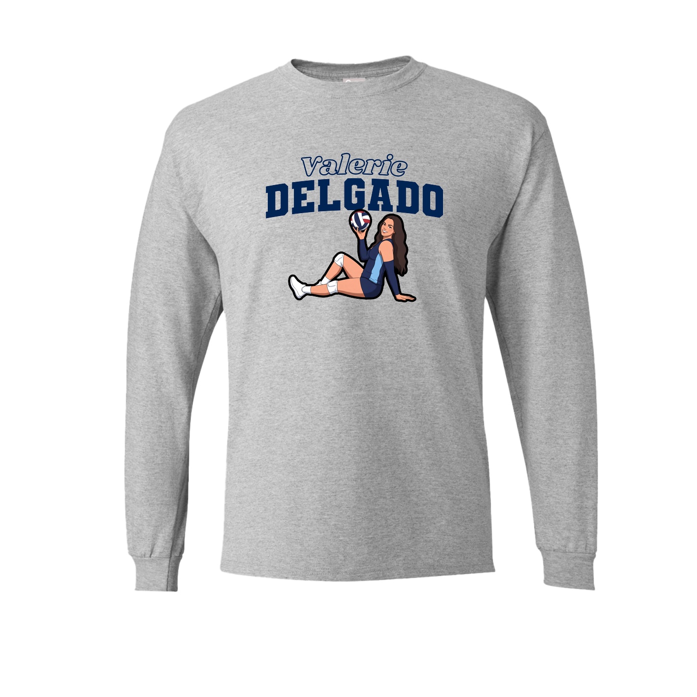 Long Sleeve Tee — Name Arch in Grey