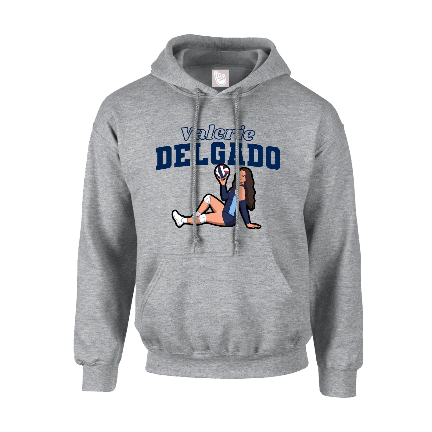 Youth Hoodie — Name Arch in Grey