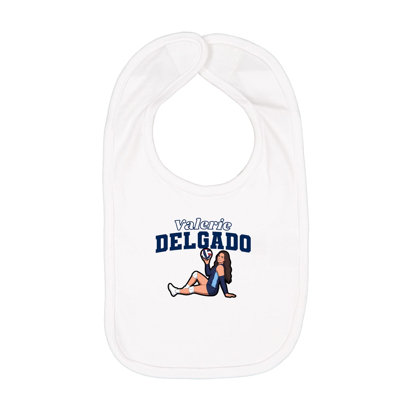 Infant Bib — Name Arch in White
