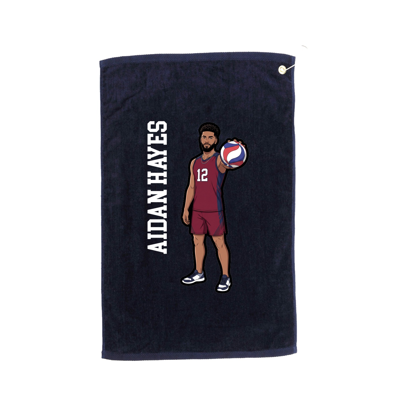 Golf Towel — Name Vertical in Navy