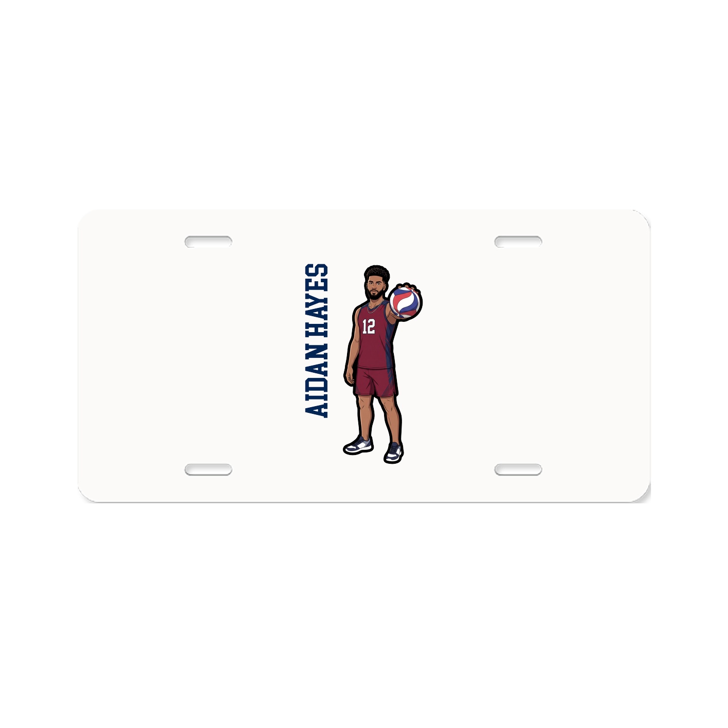 License Plate — Name Vertical in Classic