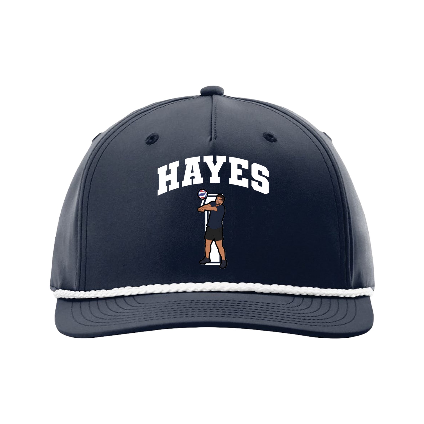 Five-Panel Classic Rope Cap — Number in Navy