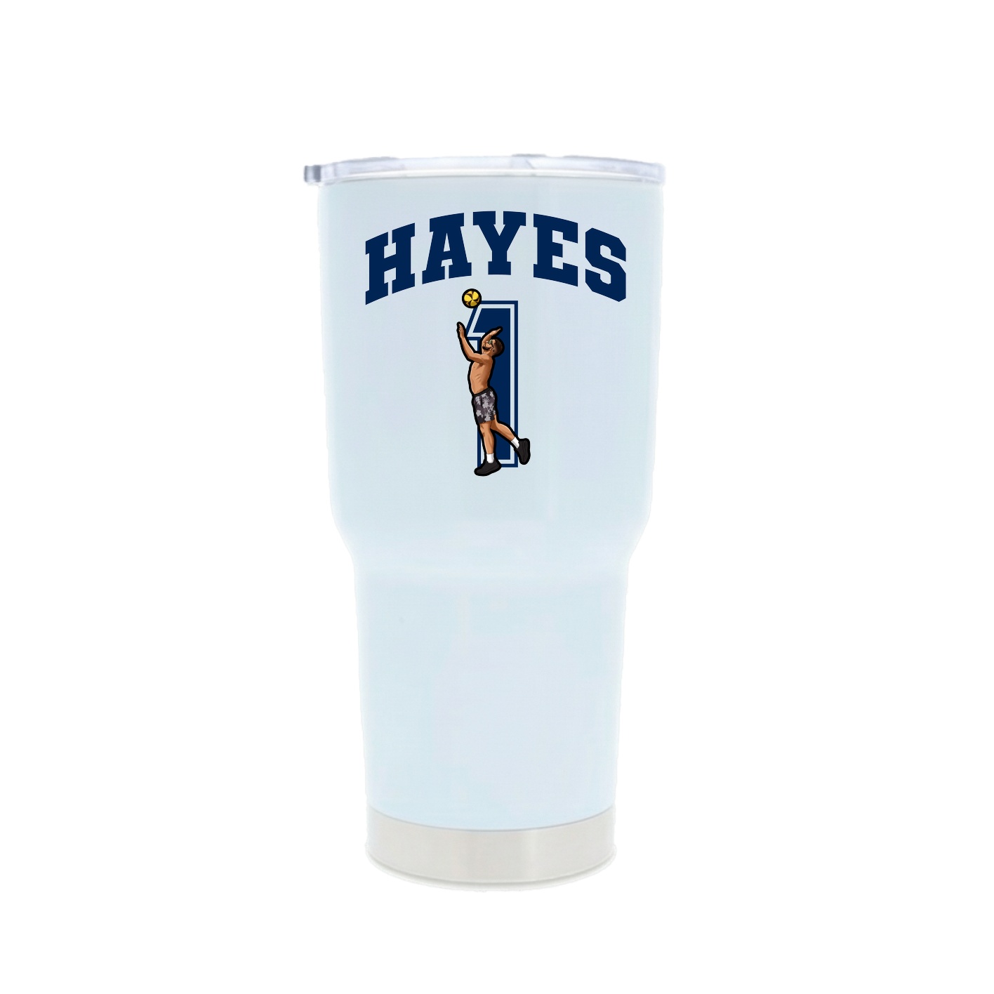 30oz Stainless Steel Tumbler — Number in White