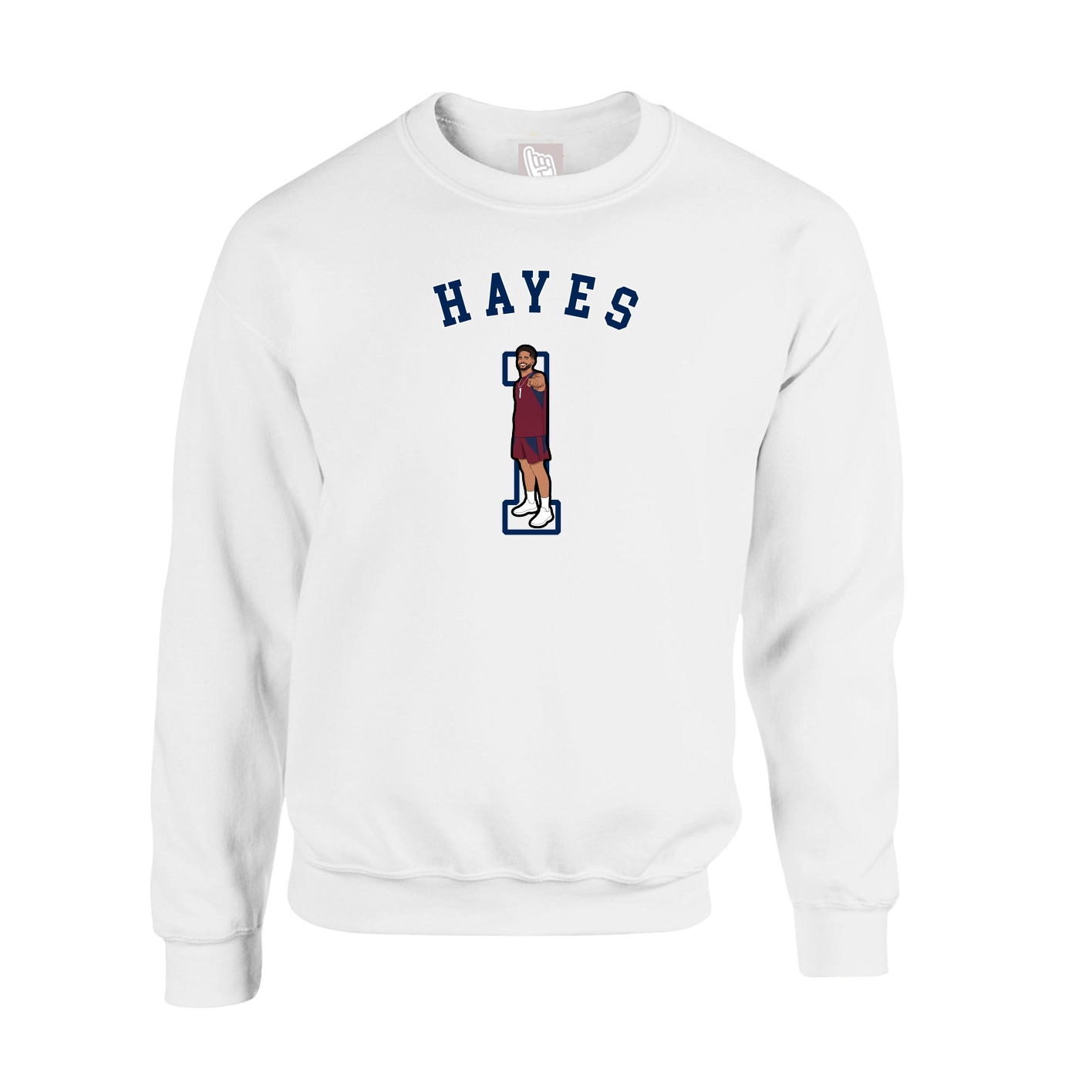 Fleece Crew — Shirsey Arch in White