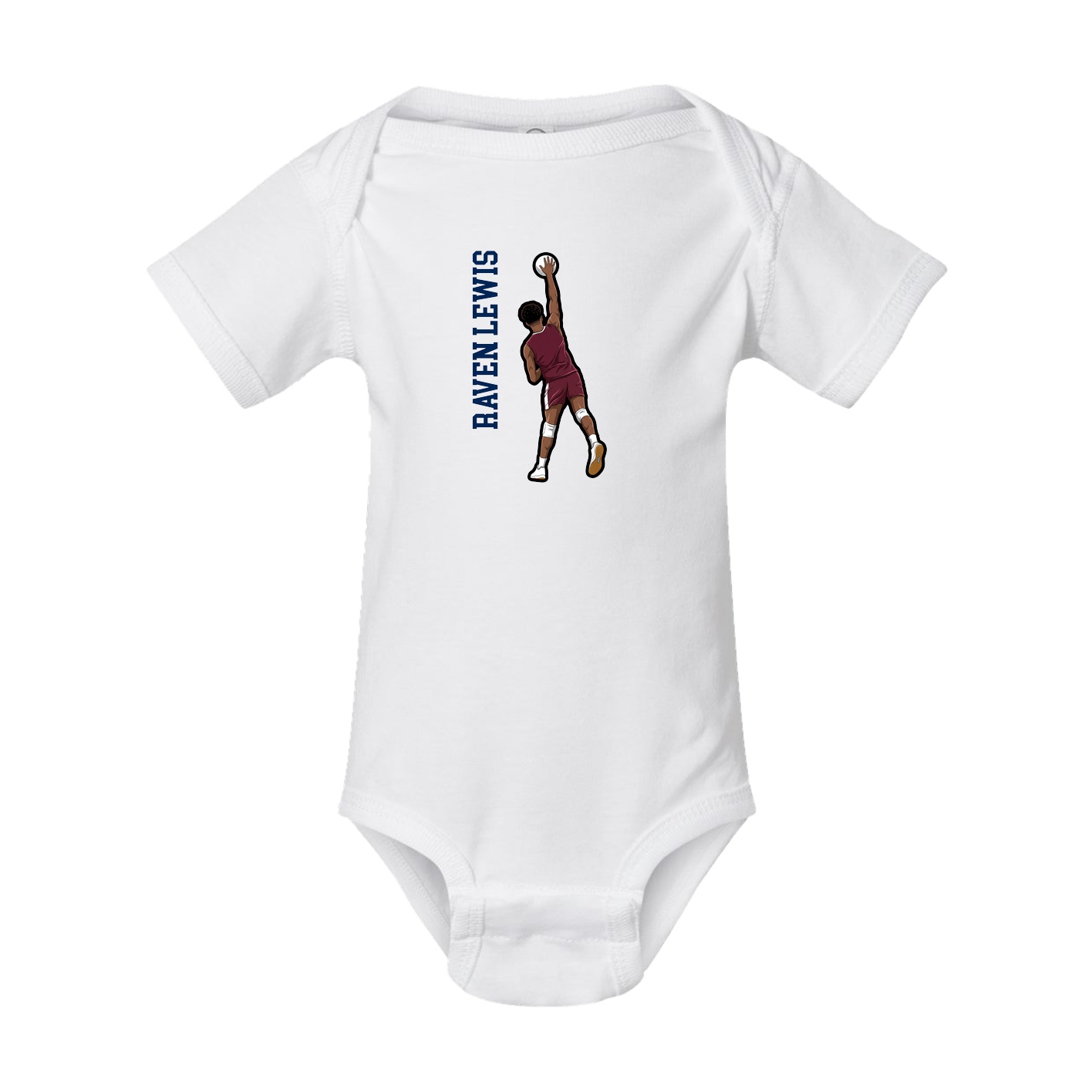 Baby Onesie — Name Vertical in White