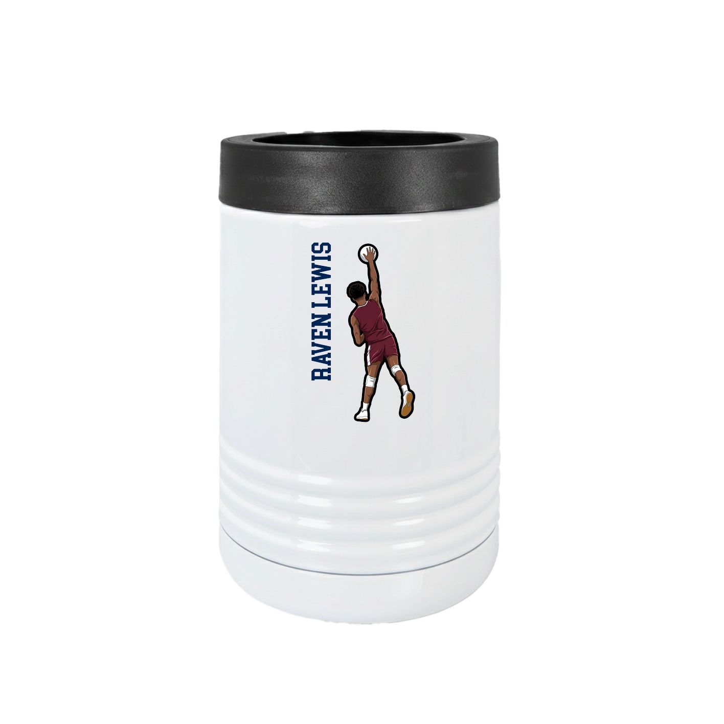 Beverage Holder — Name Vertical in White