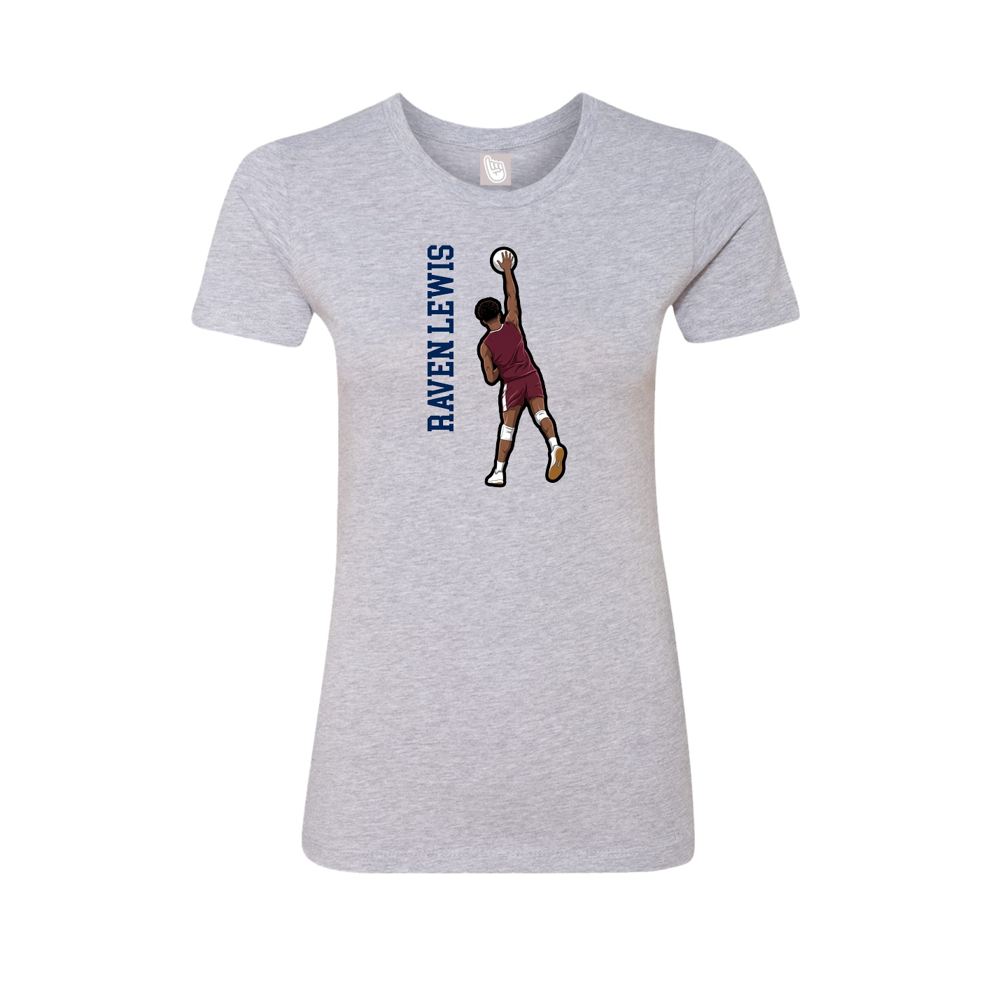 Womens Tee — Name Vertical in Grey