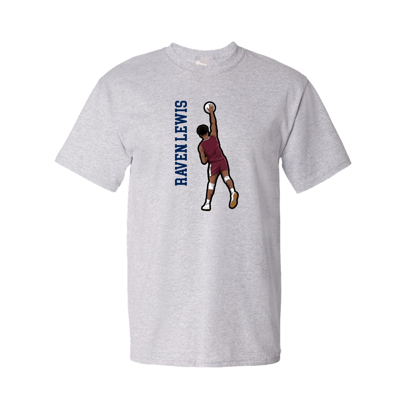 Youth Tee — Name Vertical in Grey