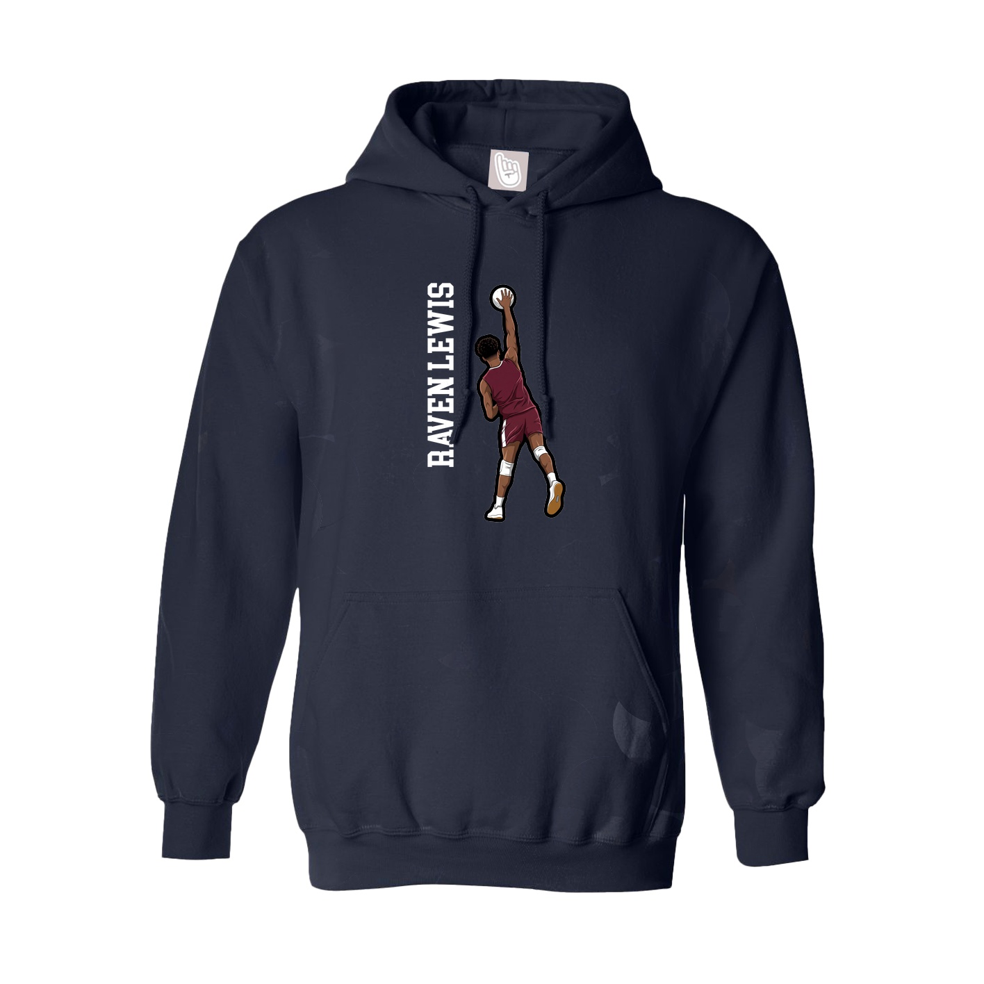 Youth Hoodie — Name Vertical in Navy