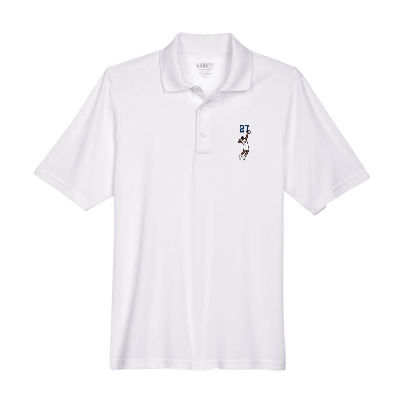 Performance Polo — Number Top in White