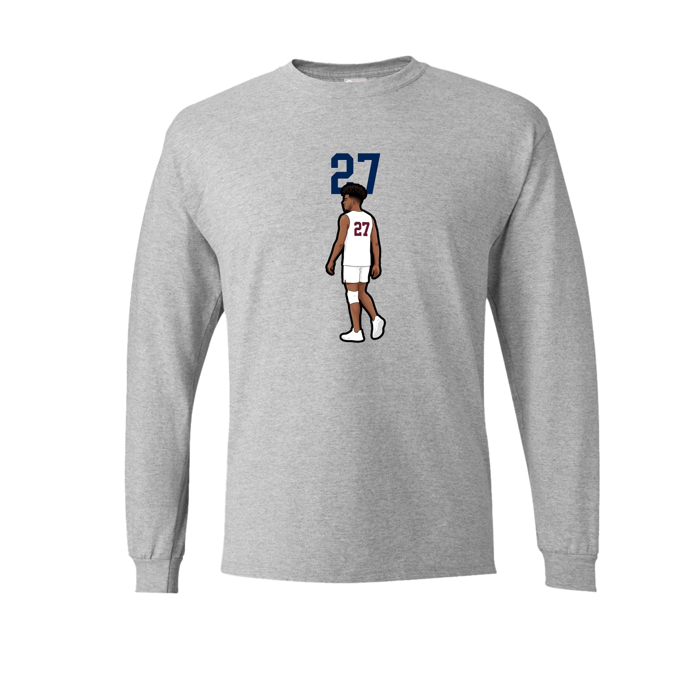 Long Sleeve Tee — Number Top in Grey