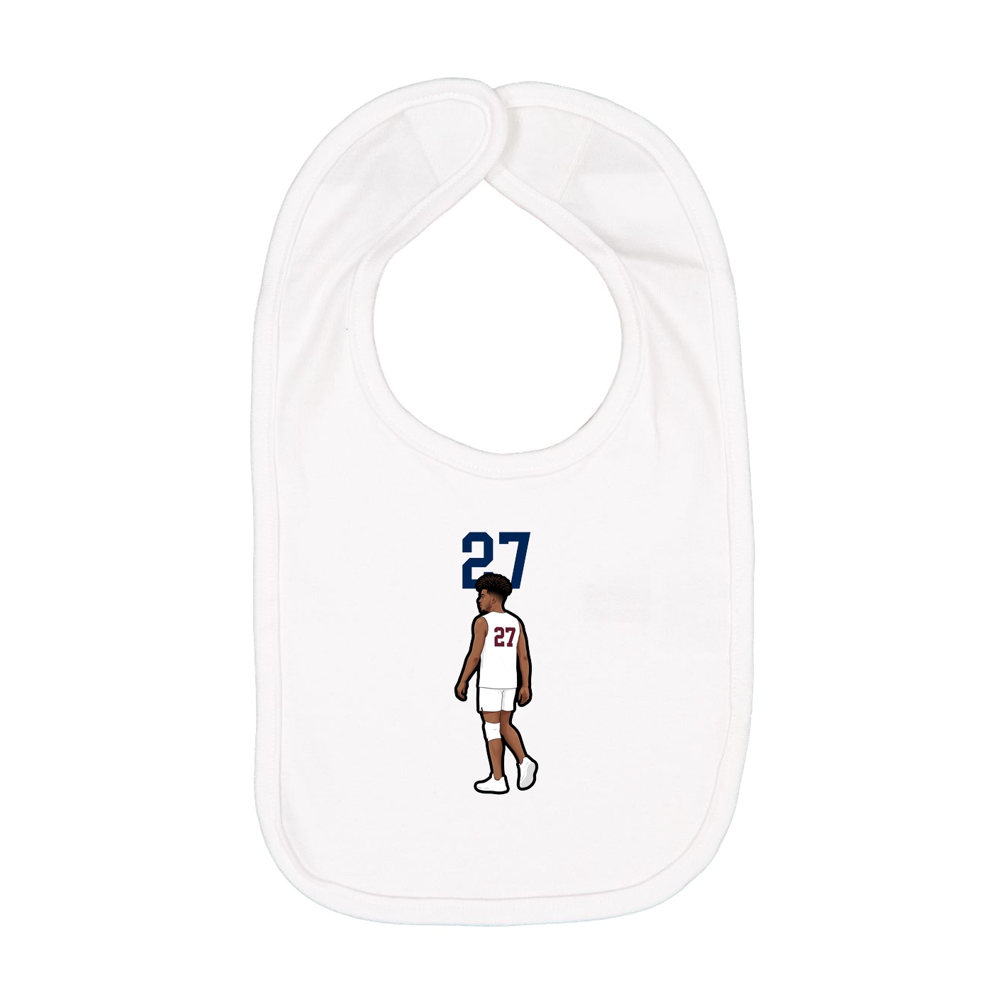 Infant Bib — Number Top in White