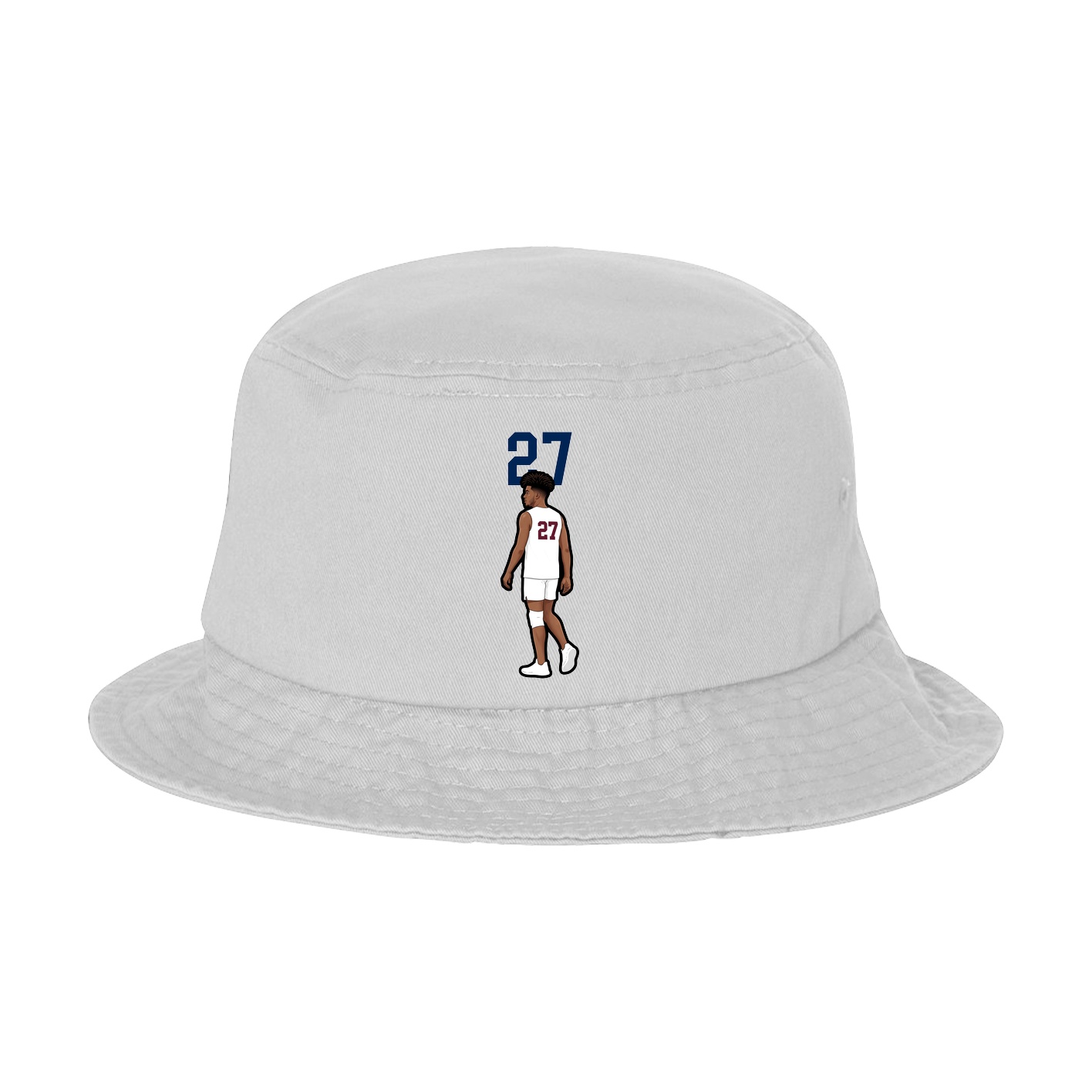 Bucket Cap — Number Top in White