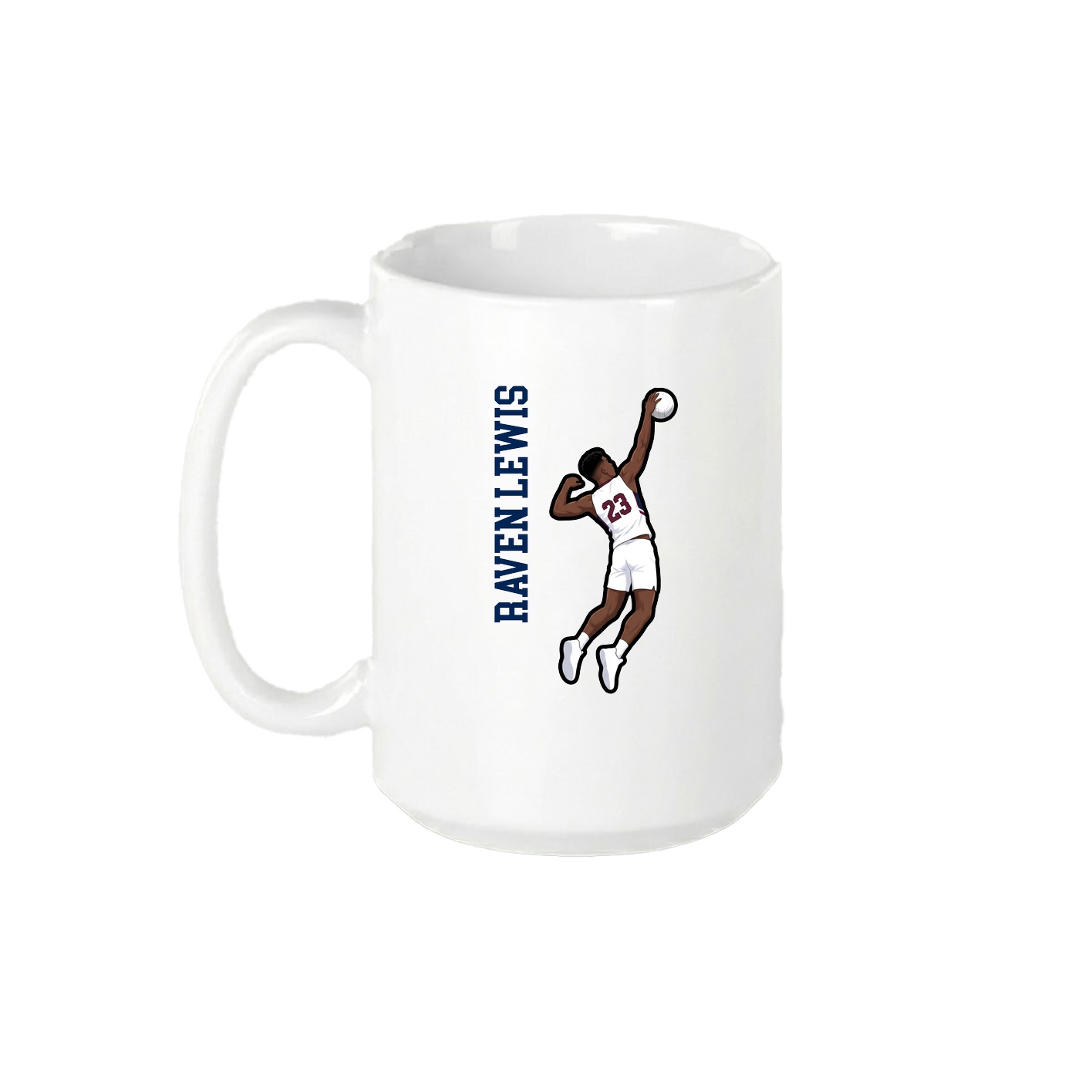 15oz Coffee Mug — Name Vertical in White