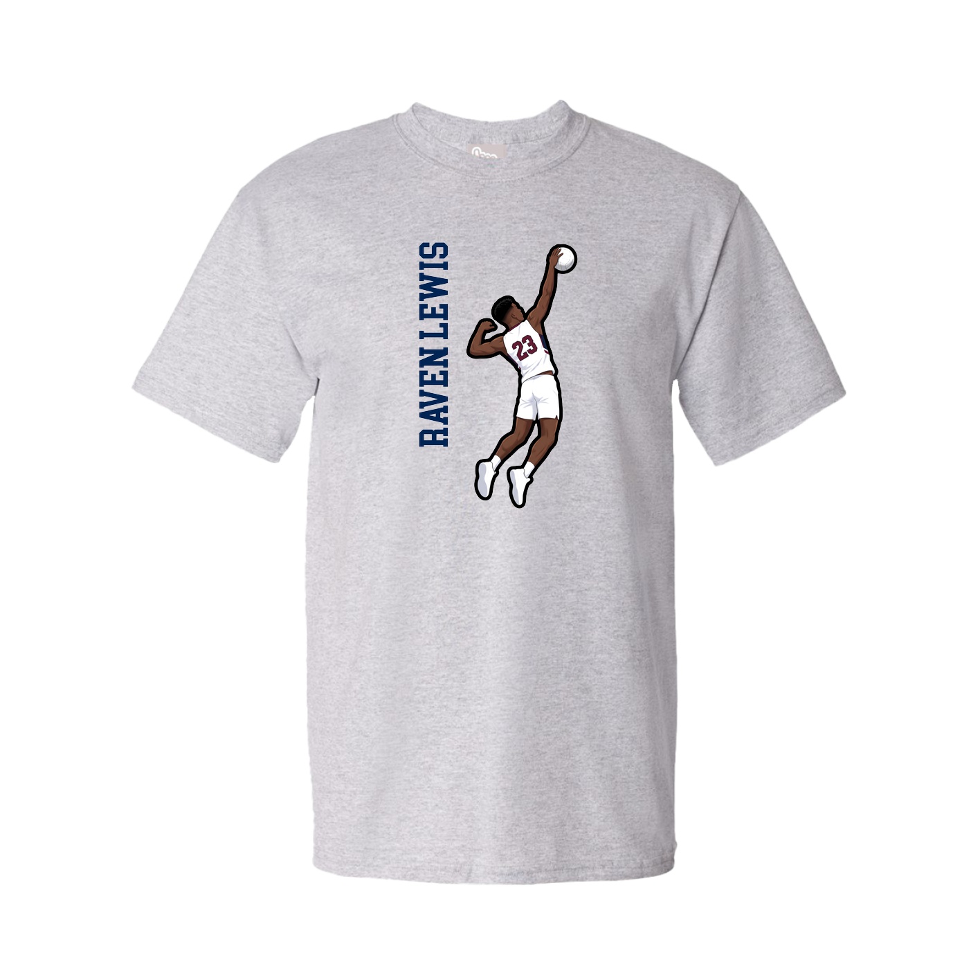 Tee — Name Vertical in Grey