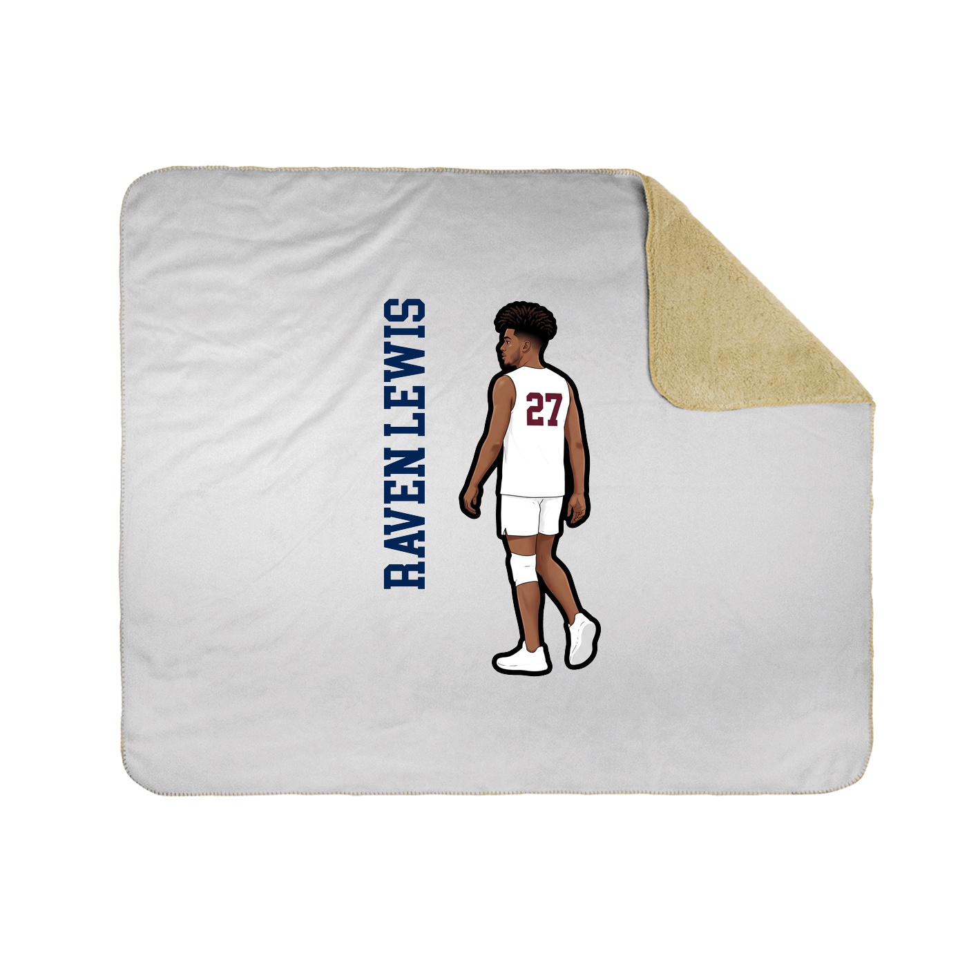 Throw Blanket — Name Vertical in White