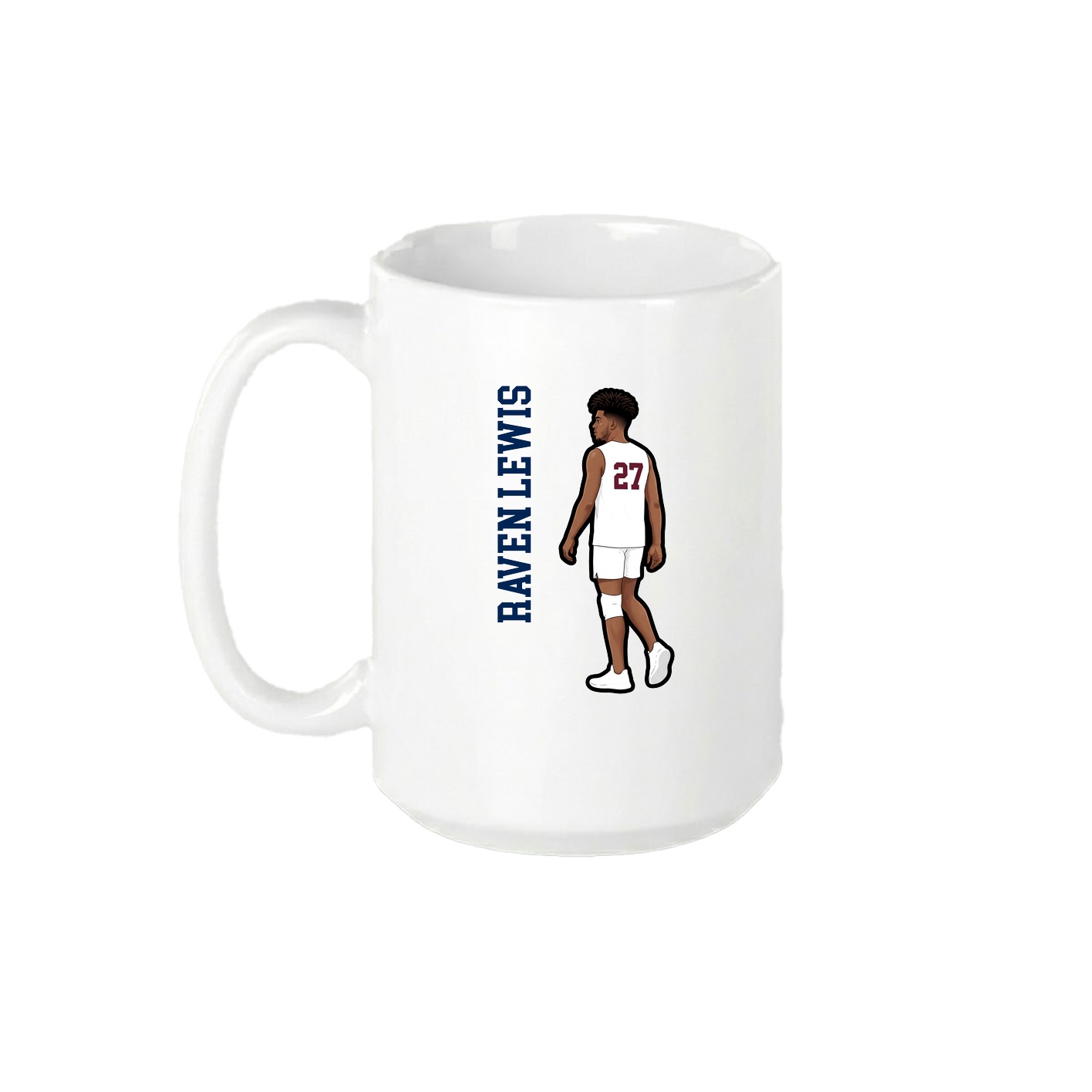 15oz Coffee Mug — Name Vertical in White