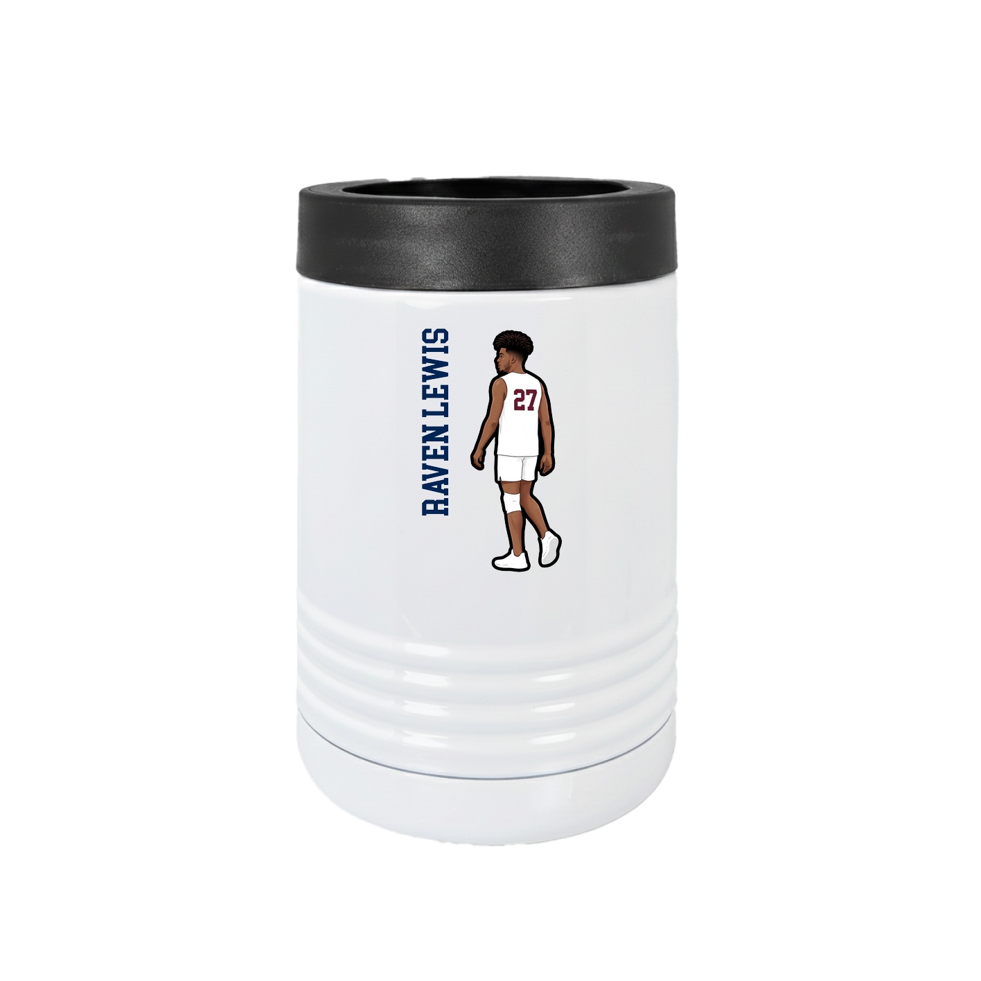 Beverage Holder — Name Vertical in White