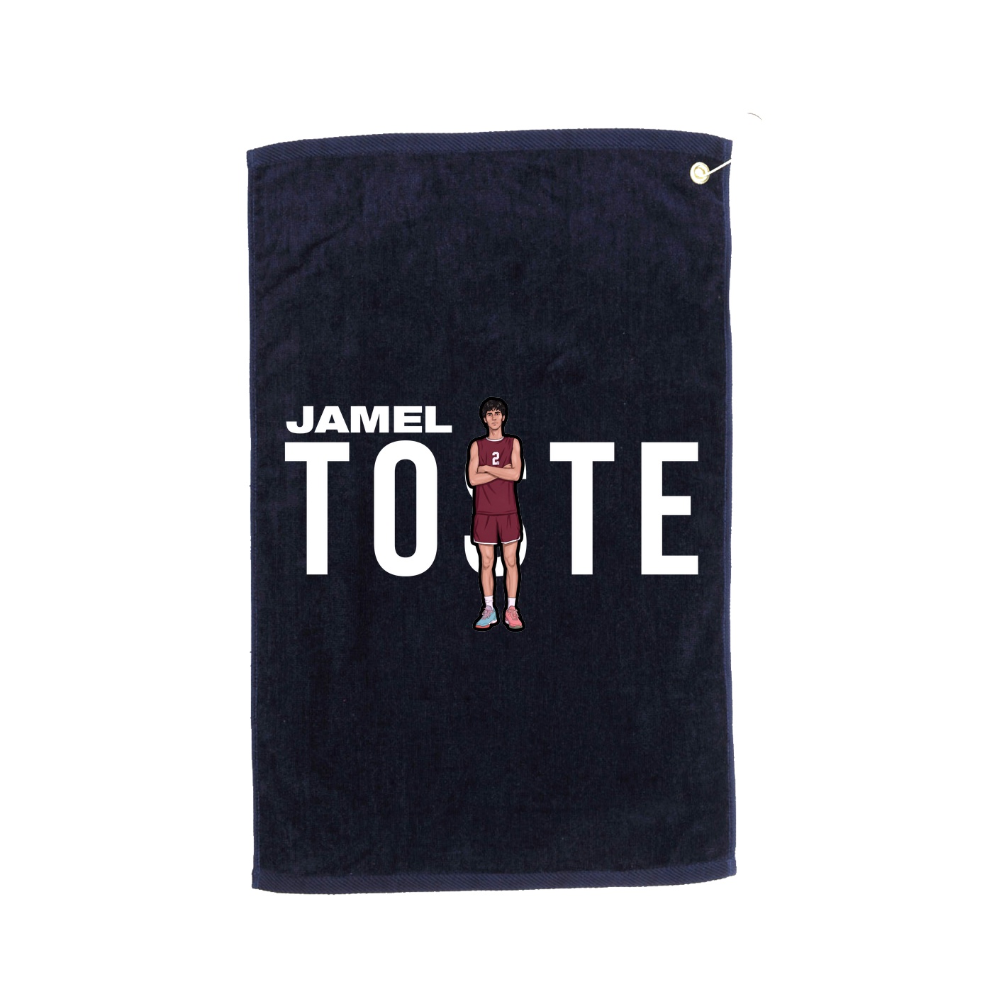 Golf Towel — Player Name in Navy