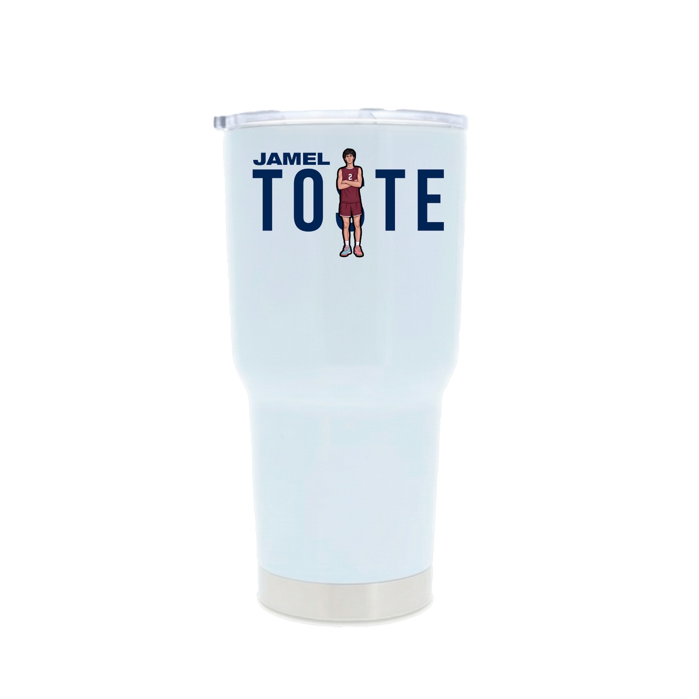 30oz Stainless Steel Tumbler — Player Name in White