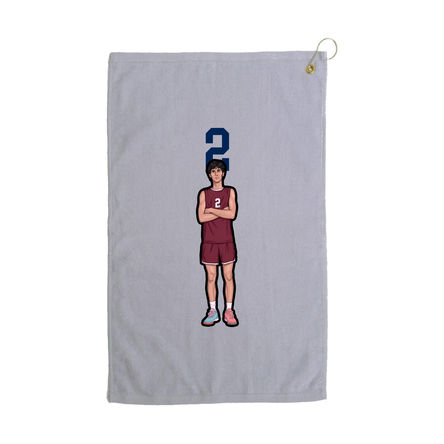Golf Towel — Number Top in Grey