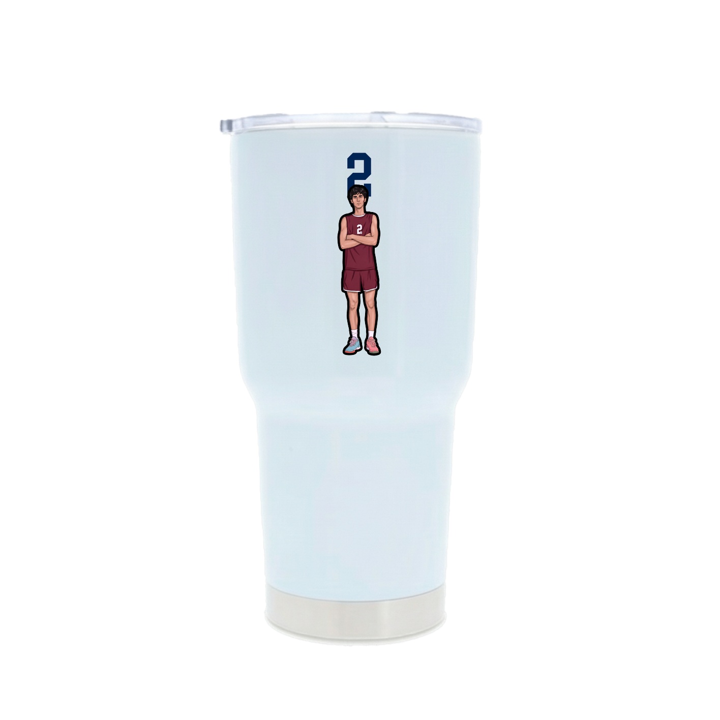 30oz Stainless Steel Tumbler — Number Top in White